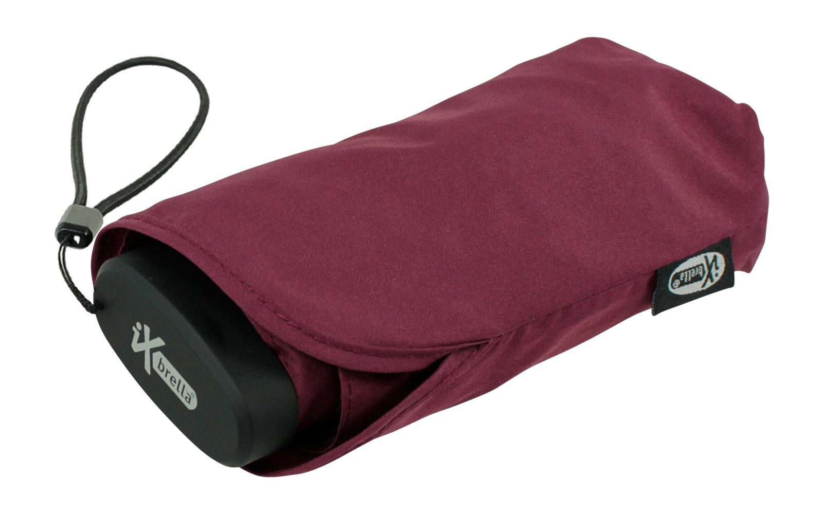 Ultra Handy bordeaux iX-brella Taschenregenschirm Schirm 15 winziger ultra-klein cm Format, im Mini