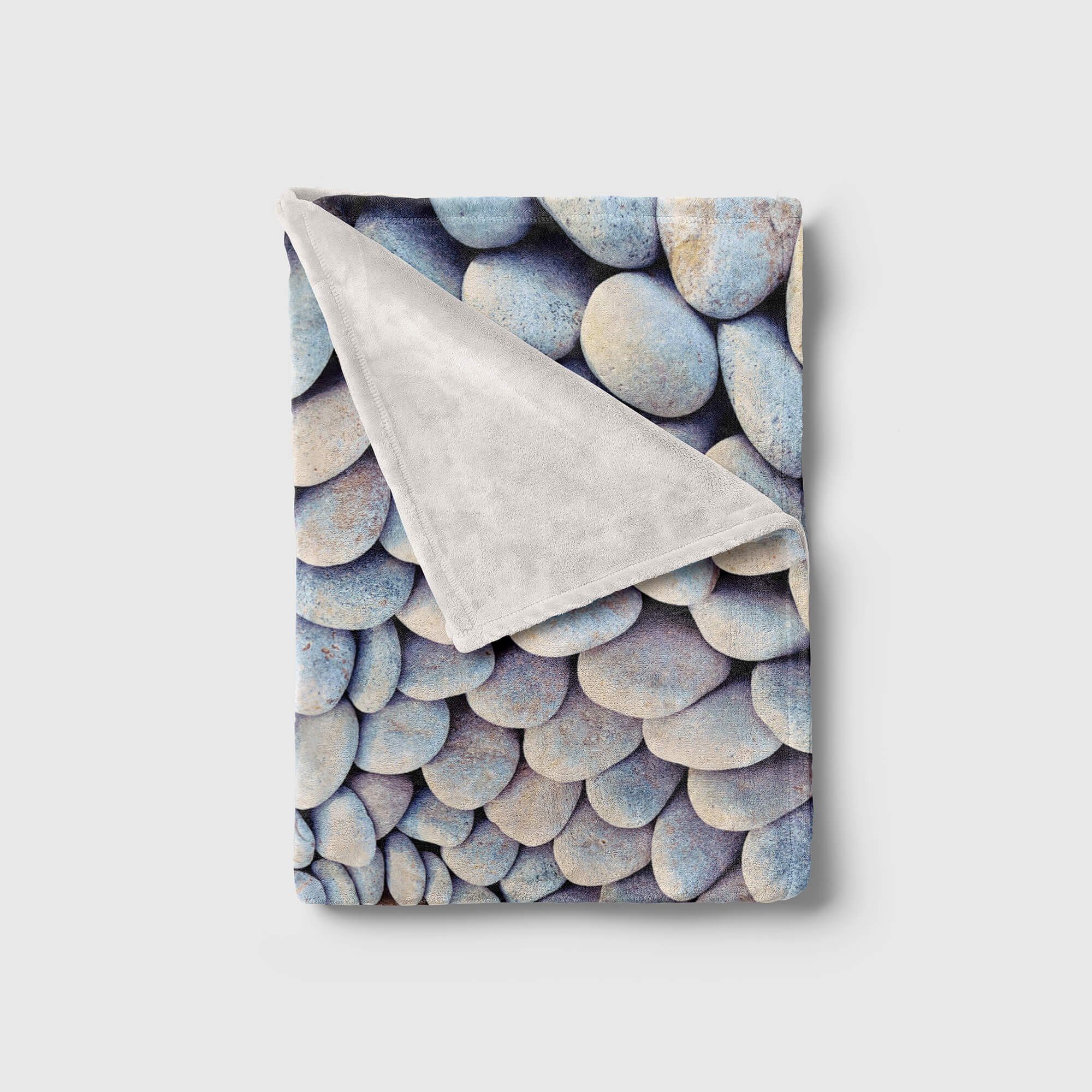 Sinus Art Fotomotiv Baumwolle-Polyester-Mix Runde Strandhandtuch Steine Handtuch Kuscheldecke Saunatuch Meer, Handtücher (1-St), Handtuch mit