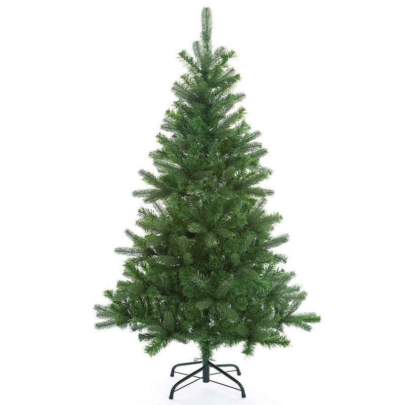 Casaria Künstlicher Weihnachtsbaum, Künstlich 140 cm PVC PE inkl. Metallständer Grün Edeltanne Dichte Zweige Weihnachten Christbaum Tannenbaum 470 Spitzen Mix