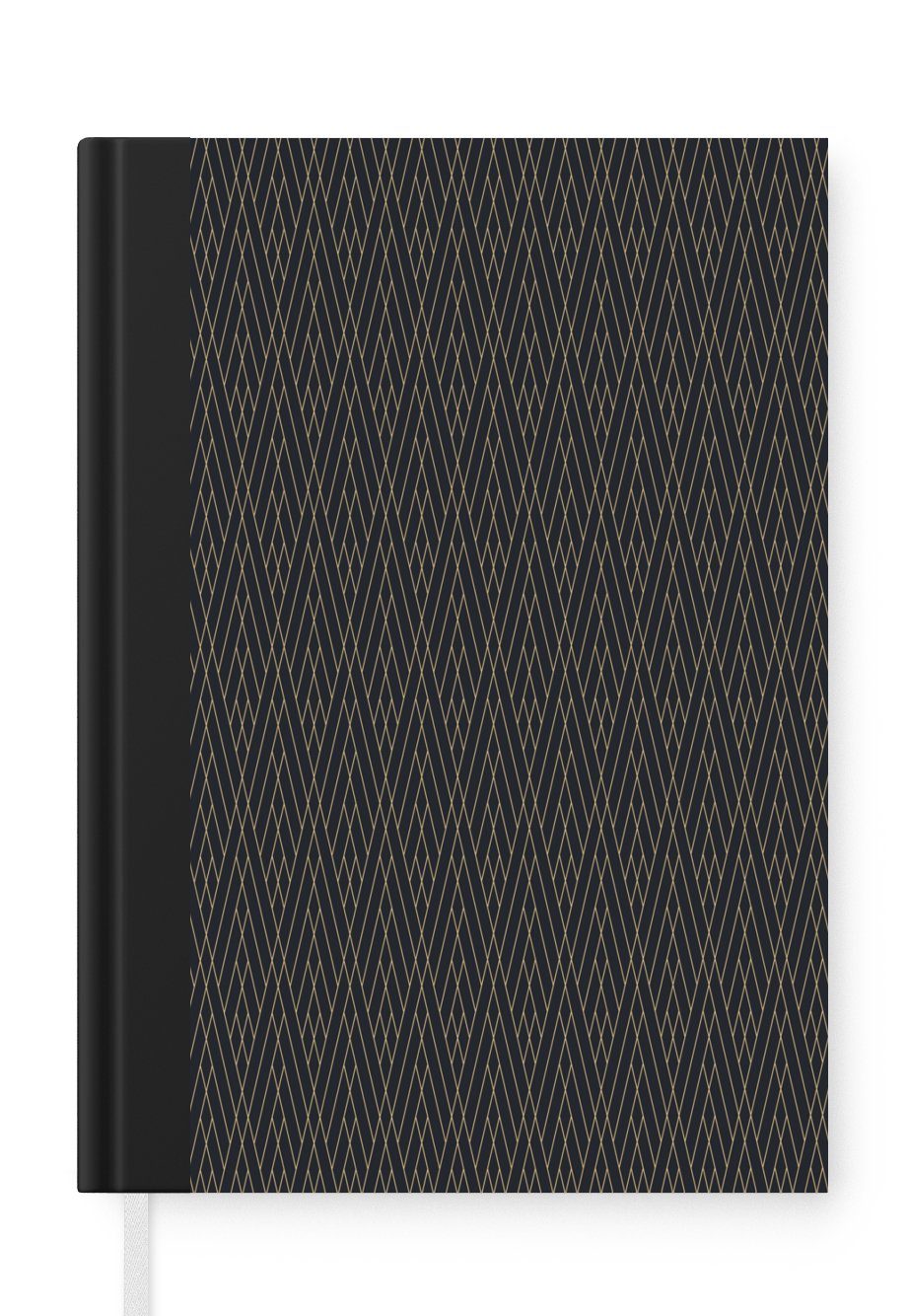 MuchoWow Notizbuch Design - Art Deco - Modernismus - Schwarz, Journal, Merkzettel, Tagebuch, Notizheft, A5, 98 Seiten, Haushaltsbuch