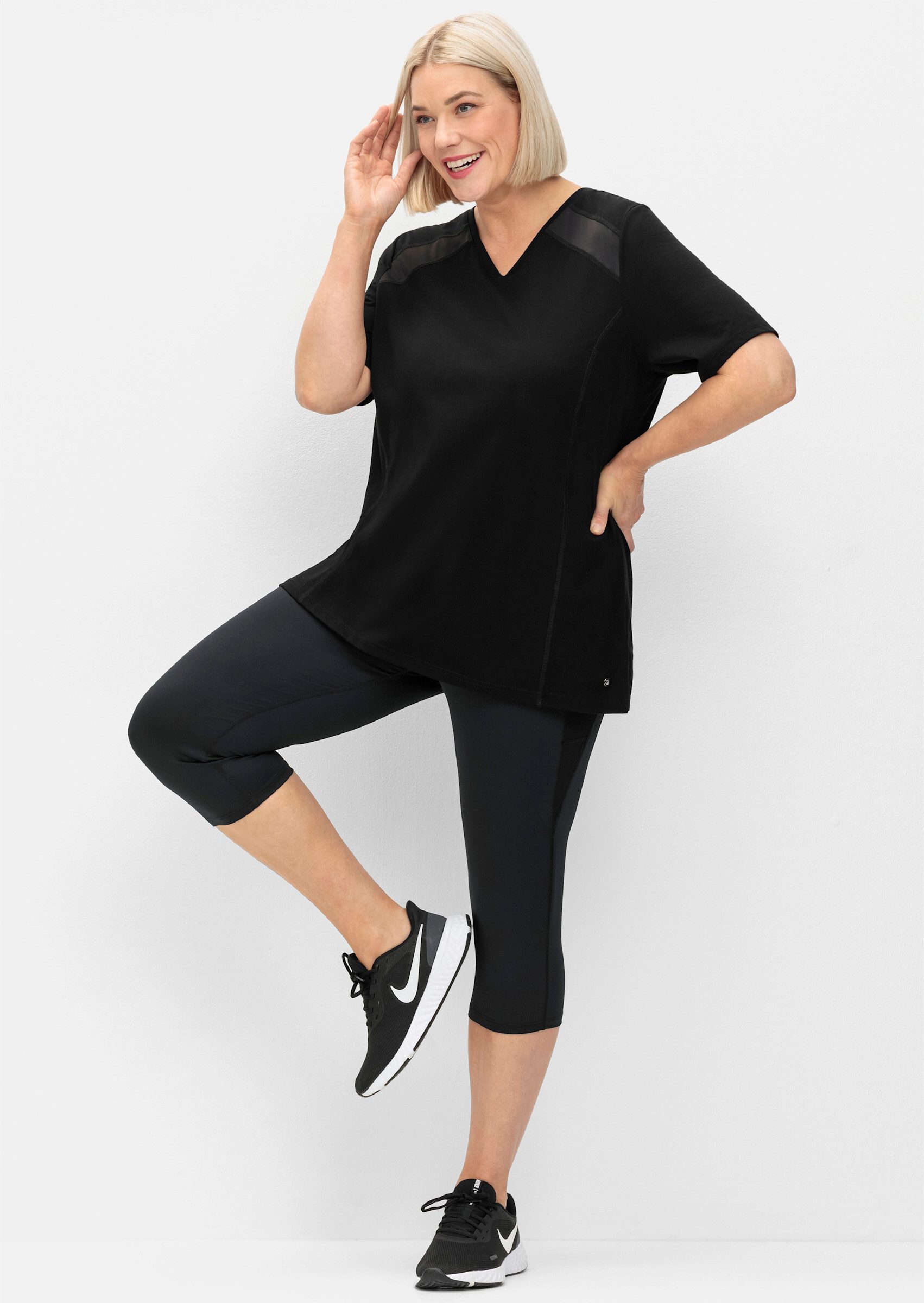 Sheego T-Shirt Funktionsshirt . atmungsaktive Qualität, mit Mesh-Einsätzen günstig online kaufen