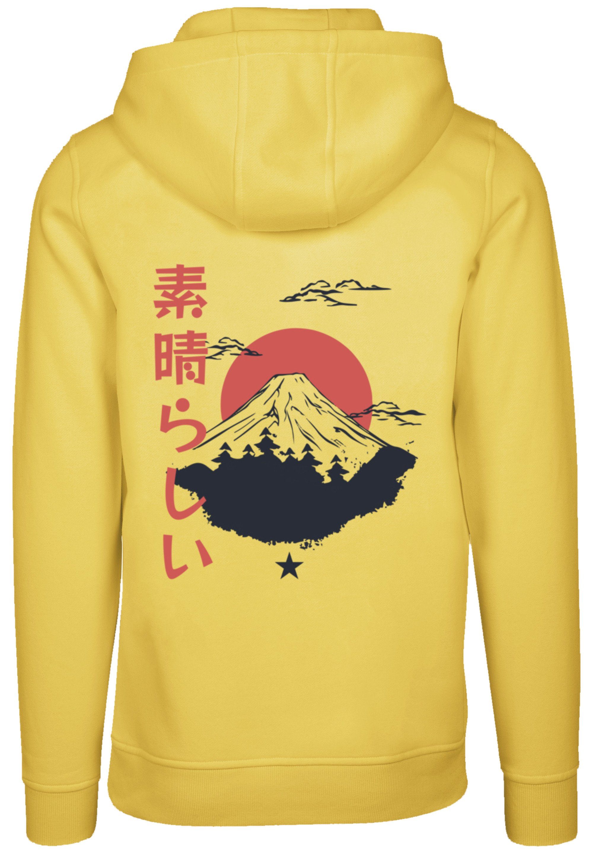 Kapuzenpullover F4NT4STIC taxi yellow Mount Fuji Hoodie, Bequem Warm,