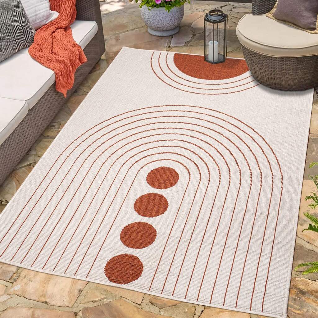 Carpet City Outdoorteppich DUO RUG 5739, rechteckig, Höhe: 5 mm, Wendeteppich Wetterfest In- & Outdoor, Balkon, Terrasse, Wohnzimmer