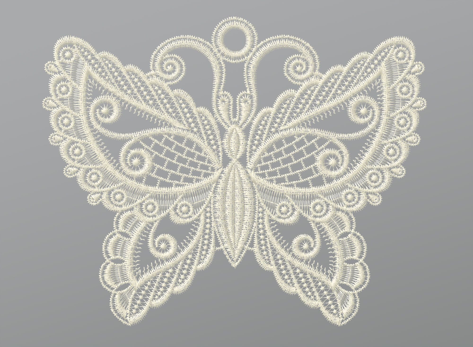 Plauener Spitze® Fensterbild Eleganter Schmetterling, HxB 17x22cm