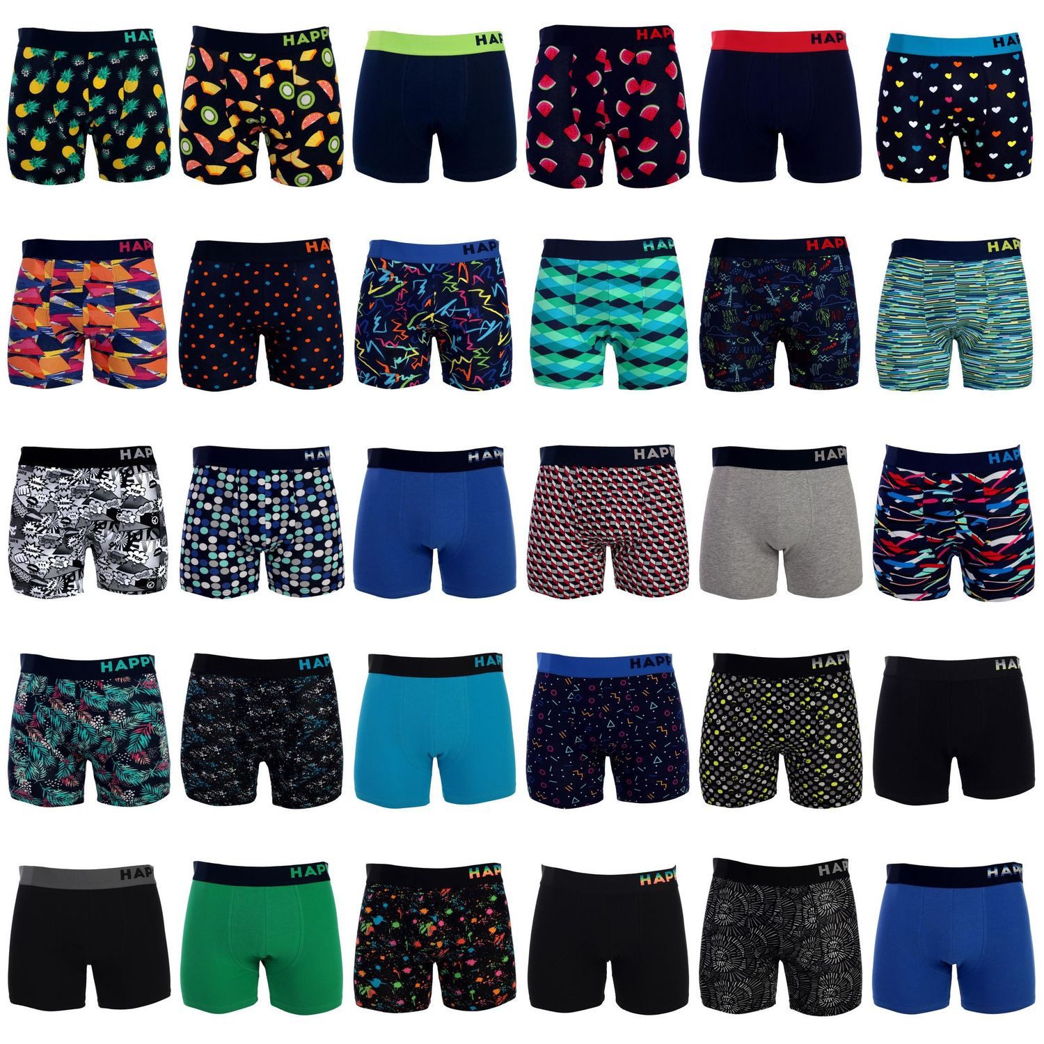 HAPPY SHORTS Boxershorts HAPPY SHORTS Herren Boxershorts 6er Pack Desortier günstig online kaufen