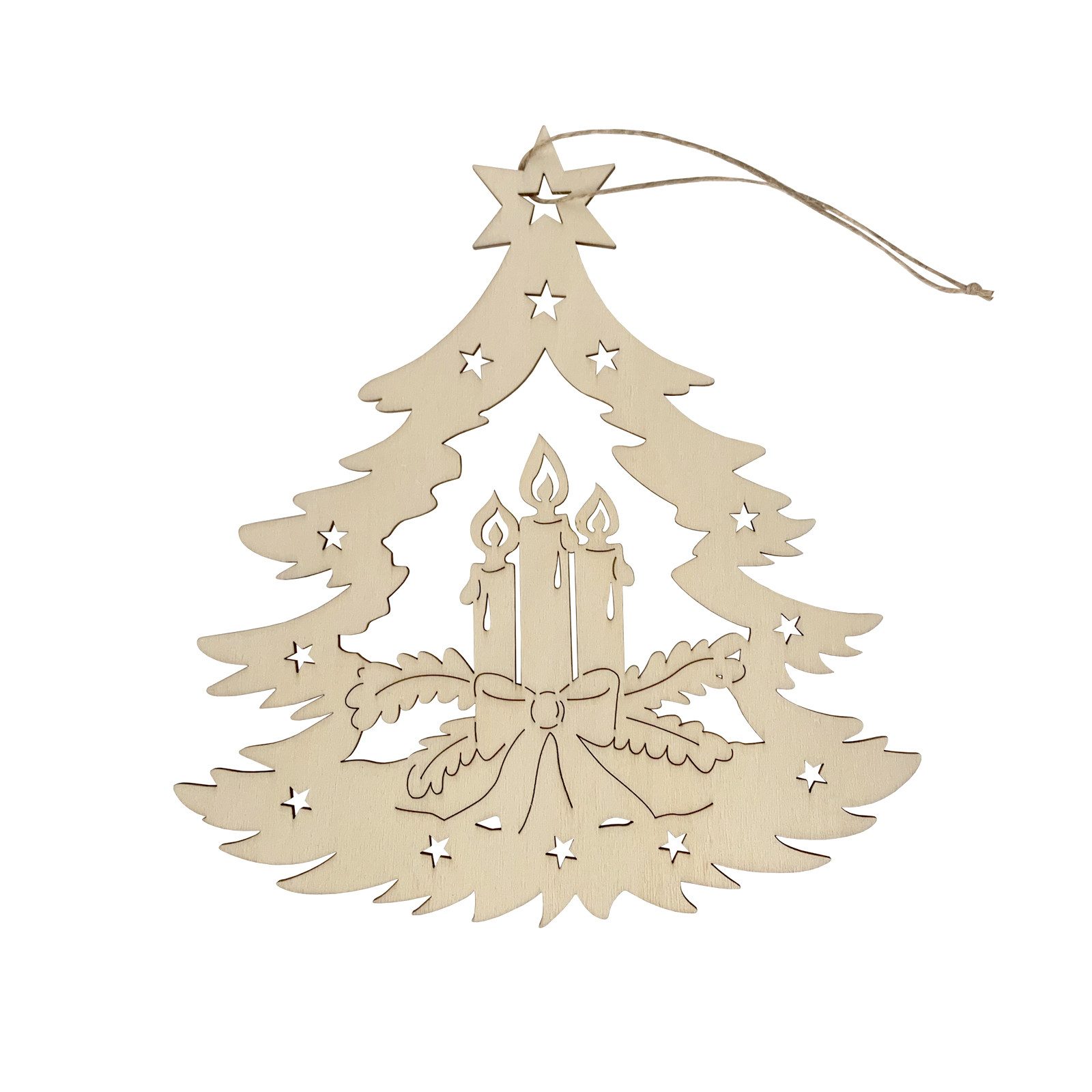 HTI-Living Fensterbild Dekohänger Holz 4er Set Adventskerze, Fensterbild We günstig online kaufen