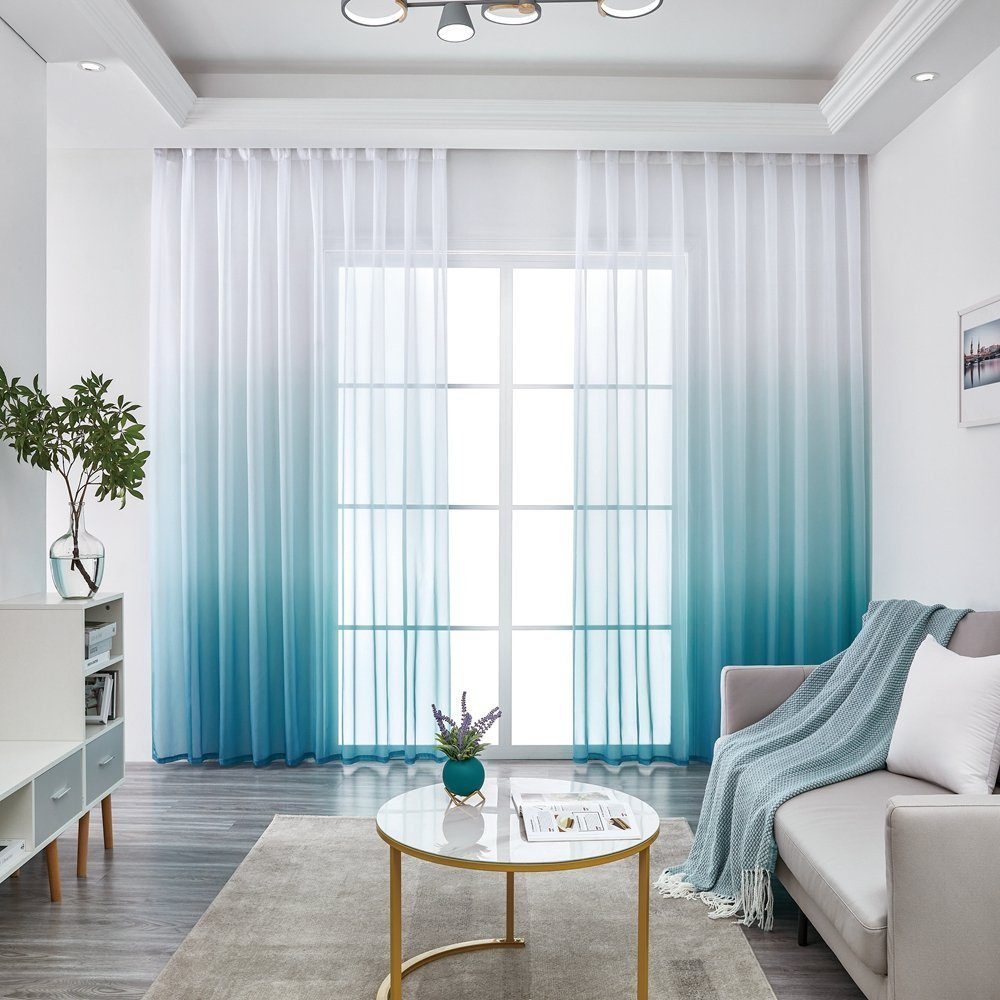 BYSURE Vorhang (2 St), Ösen, transparent, Voile, Farbverlauf Vorhänge günstig online kaufen