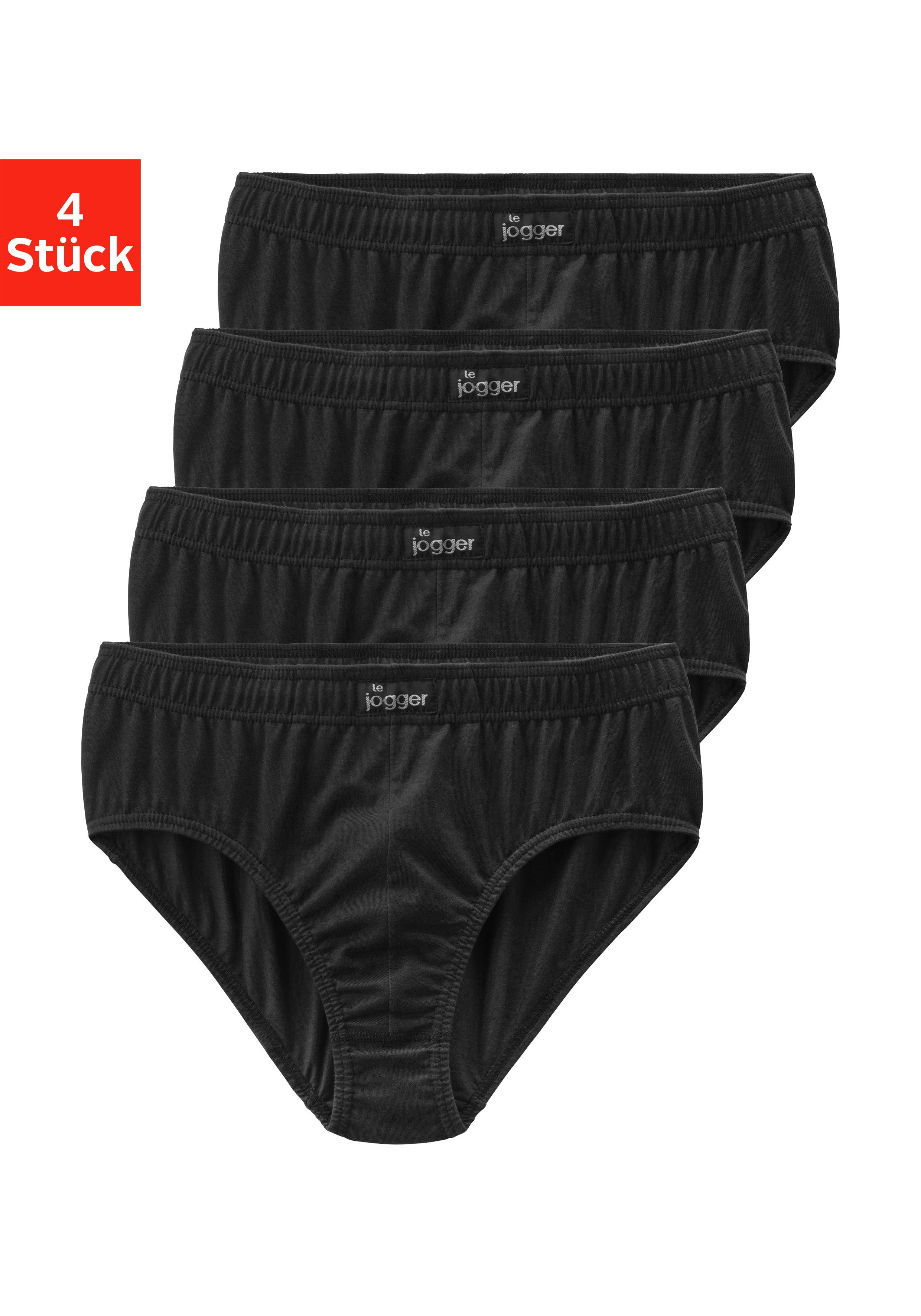 le jogger® Slip (Packung, 4-St) aus angenehm weicher Baumwoll-Qualität schwarz