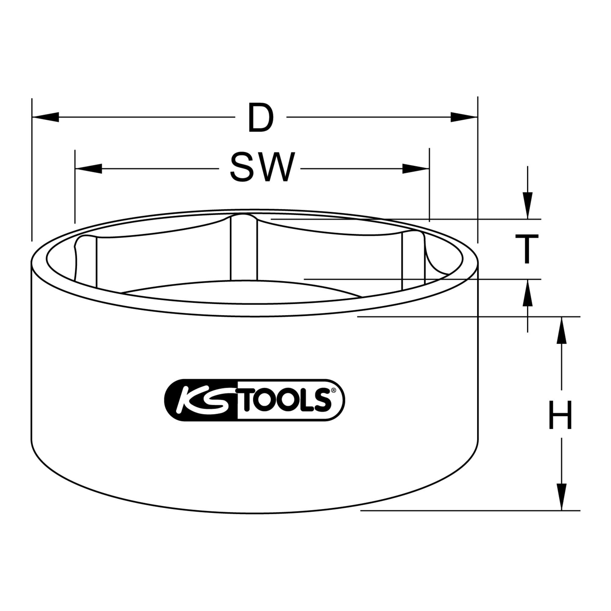 KS Tools Kreuzschlüssel KS Tools 3/4 Zoll Achsmuttern-Schlüssel, 6-kant, kurz, 85 mm