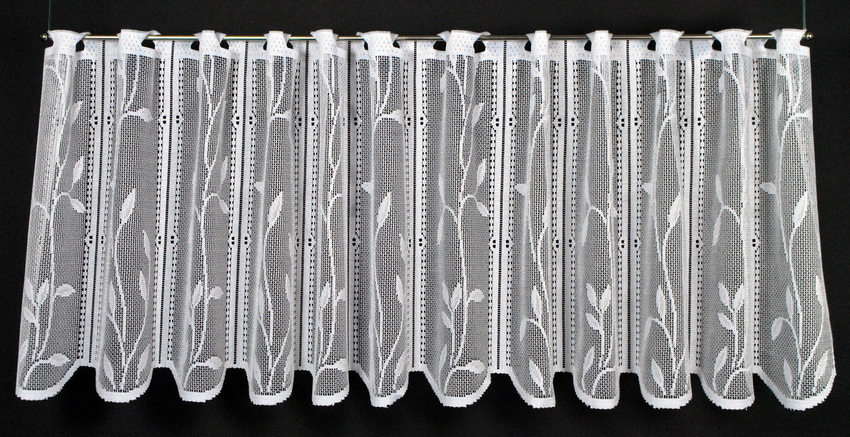 Gardinen Kranzusch Scheibengardine Raffrollo Blätterranke (1 St), Stangendu günstig online kaufen