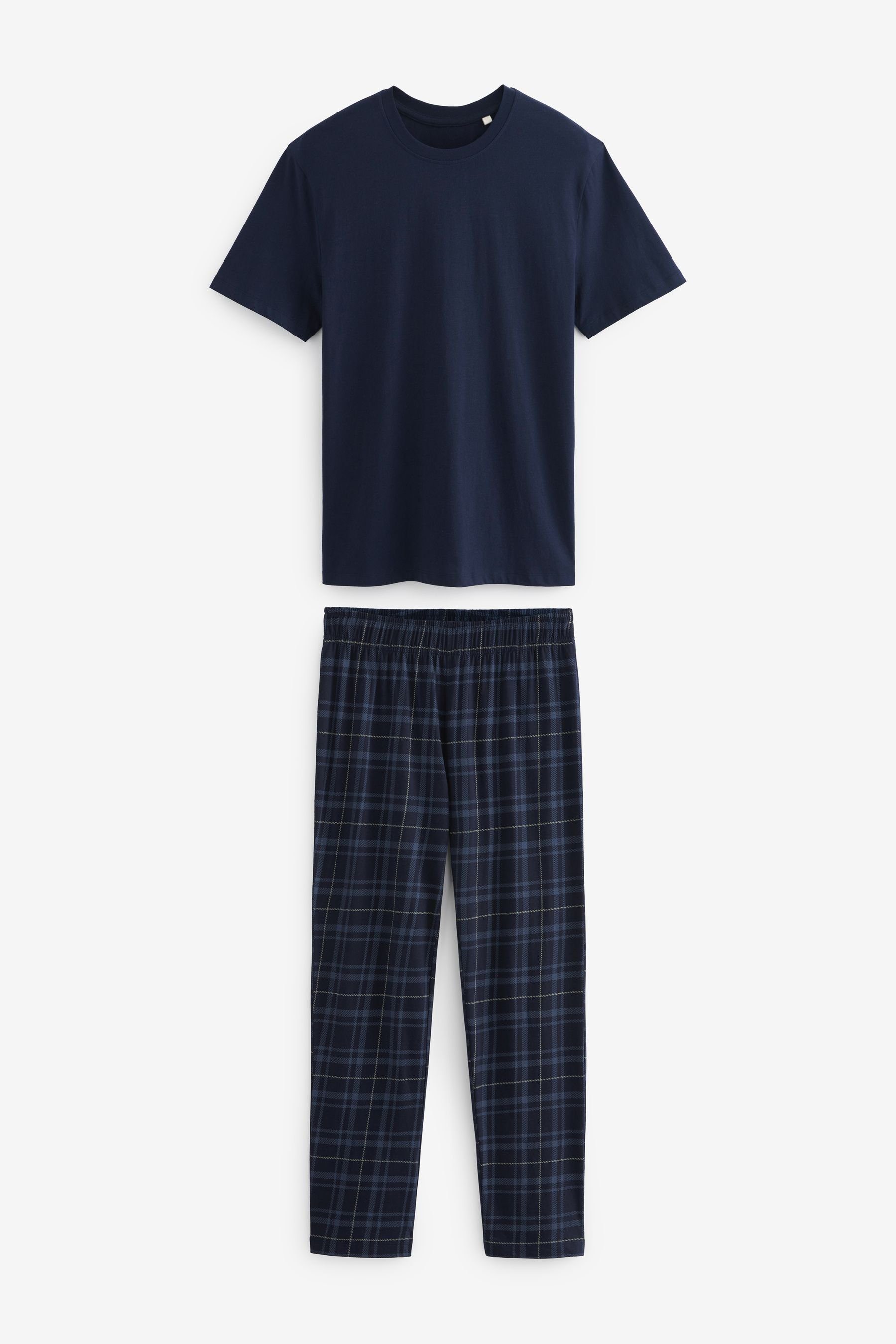 Navy Check Pyjama (2 aus Blue Baumwolle Next Pyjama-Set tlg)