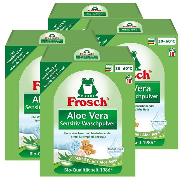 FROSCH Frosch Aloe Vera Sensitiv-Waschpulver 1,35 kg (4er Pack) Vollwaschmittel
