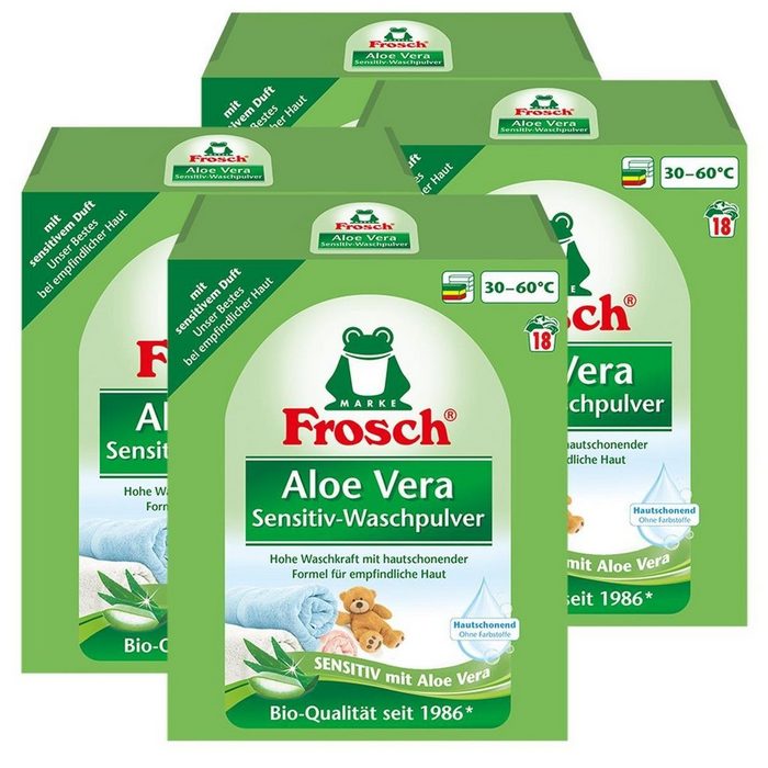FROSCH Frosch Aloe Vera Sensitiv-Waschpulver 1 35 kg (4er Pack) Vollwaschmittel