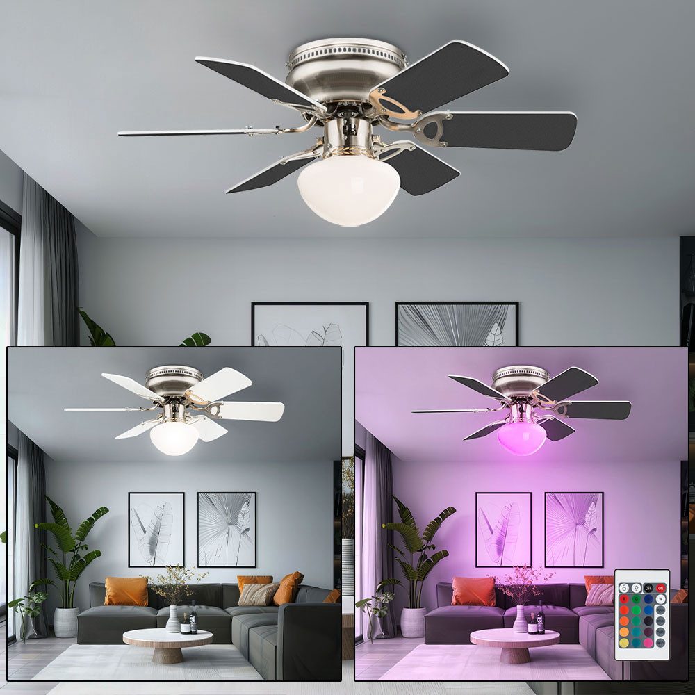 GLOBO LIGHTING Deckenventilator, LED Decken Ventilator Wohn Zimmer Lüfter RGB Fernbedienung
