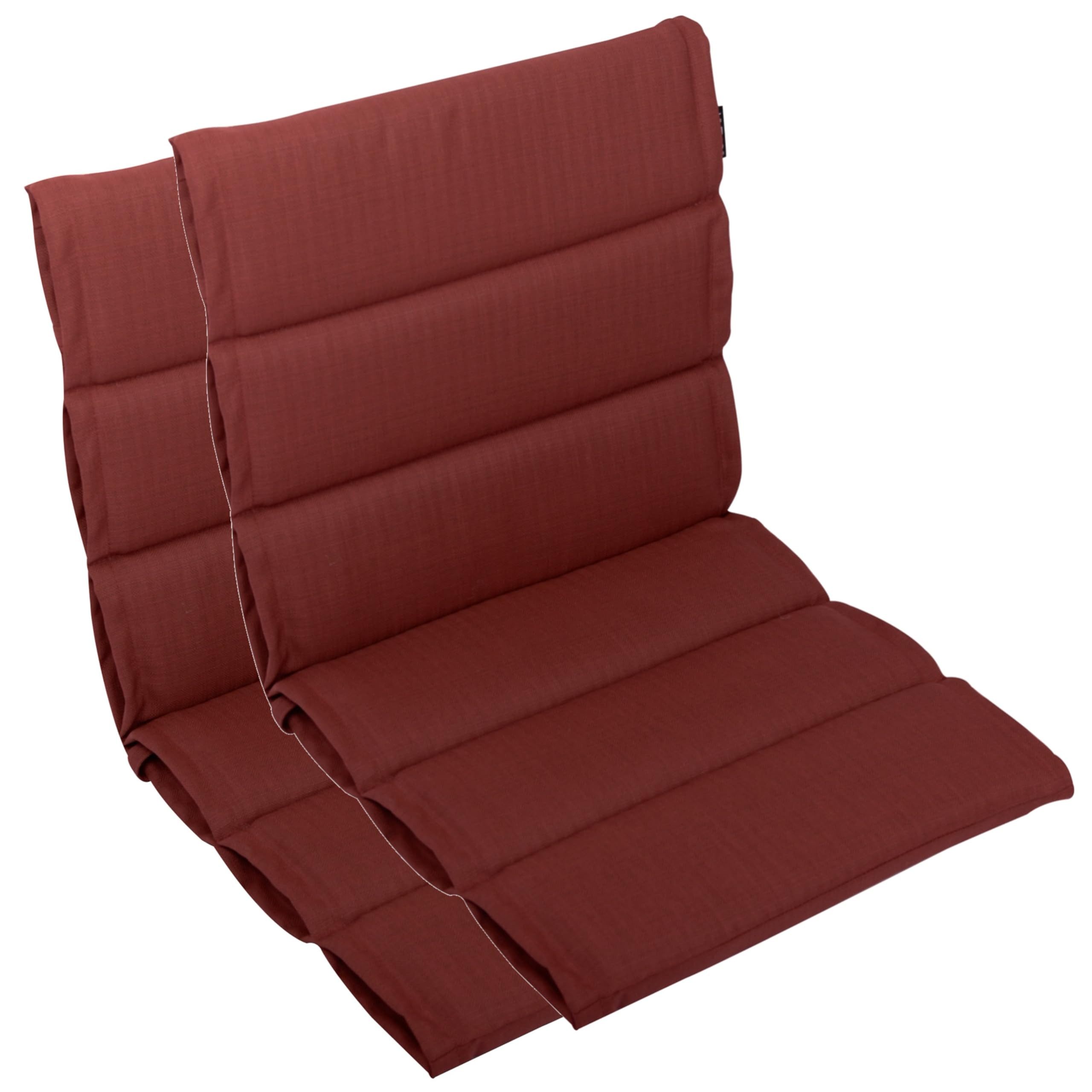 LILENO HOME Polsterauflage Niedriglehner, bequeme Sitzauflage für Gartenmöbel, Stuhlkissen, (2 St., 2er Set), 2er Set Gartenstuhl Auflagen in Rot, wasserabweisende Sitzpolster