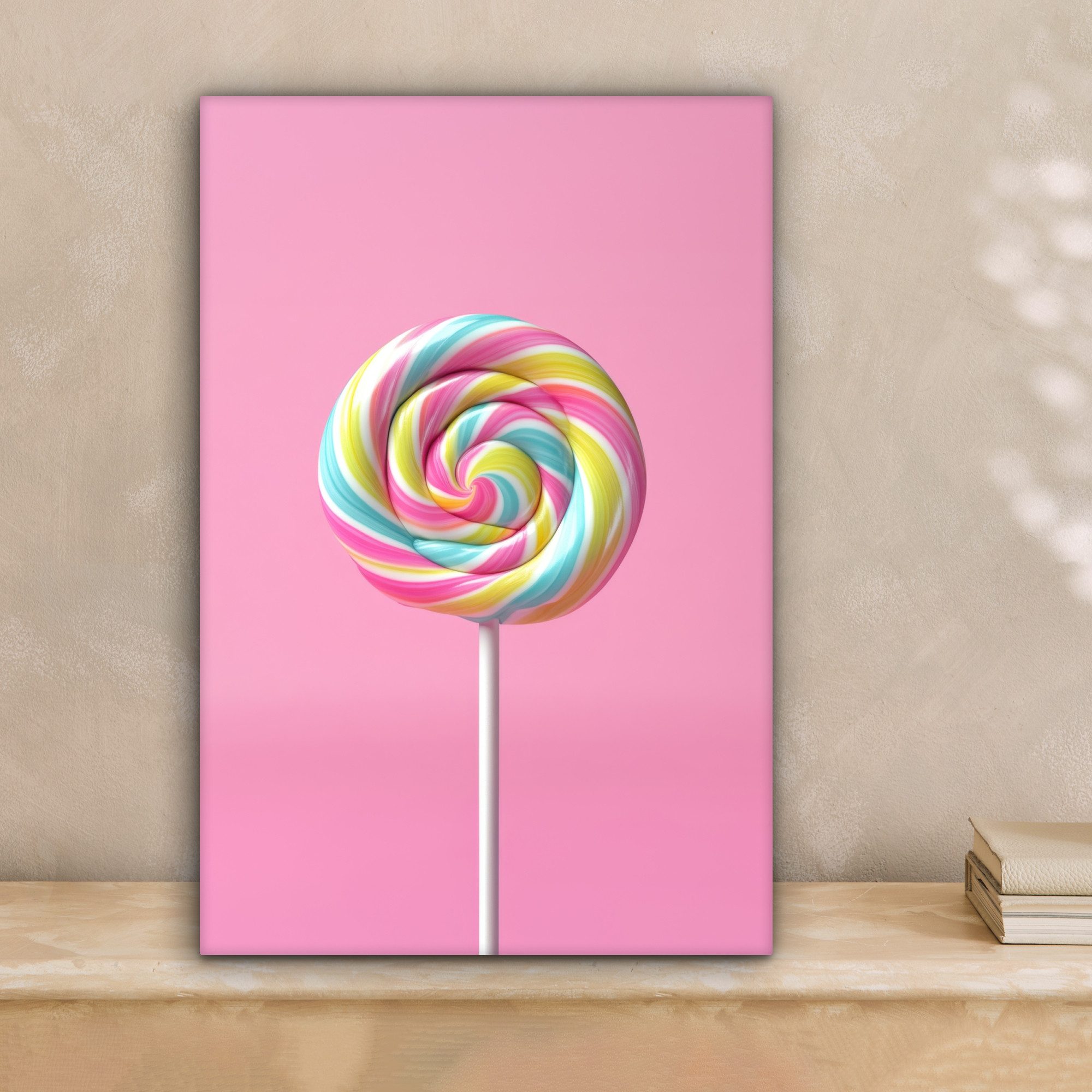 OneMillionCanvasses® Leinwandbild Lollipop - Rosa - Süßigkeit - Süß, Fotodr günstig online kaufen