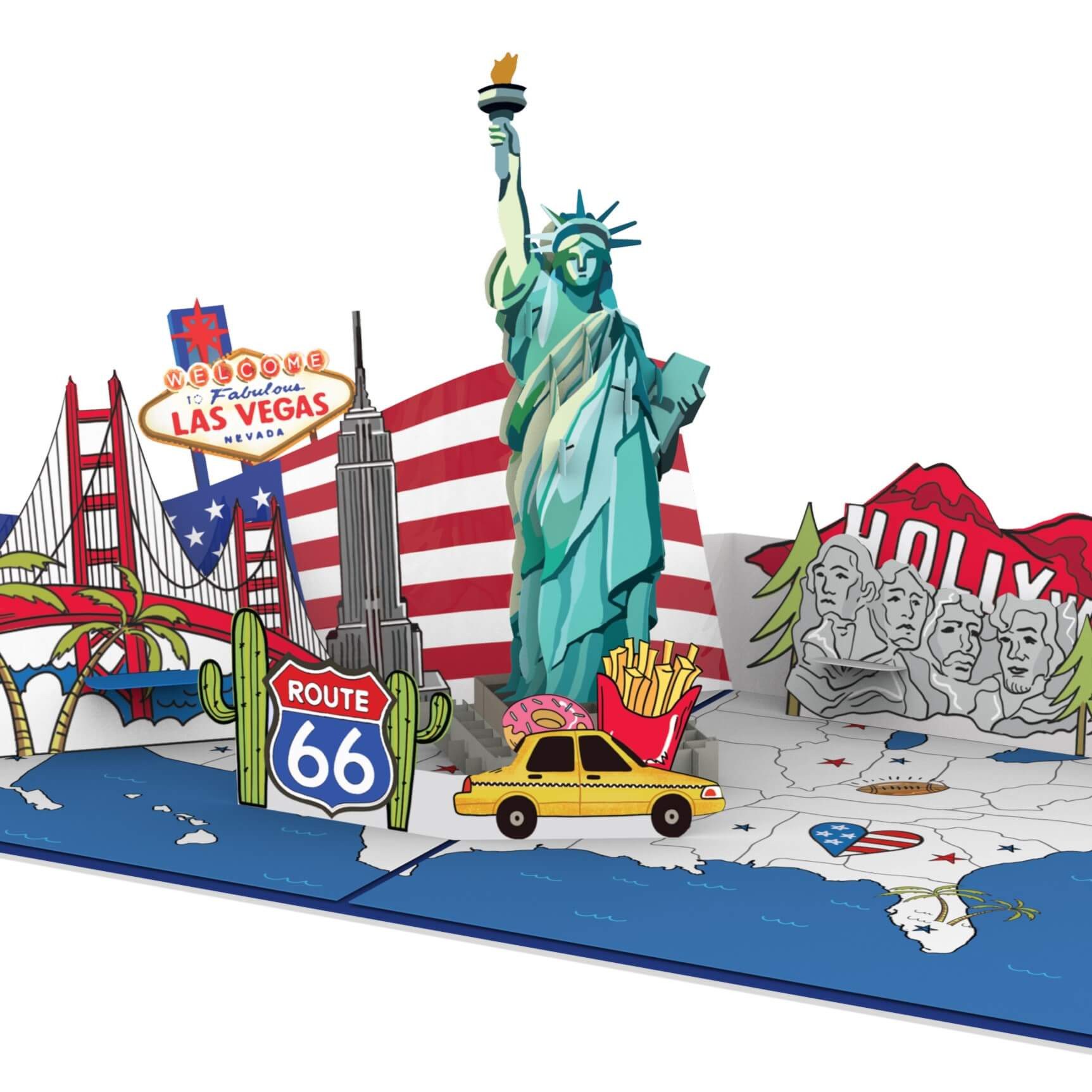papercrush Geburtstagskarte USA Pop-Up Karte