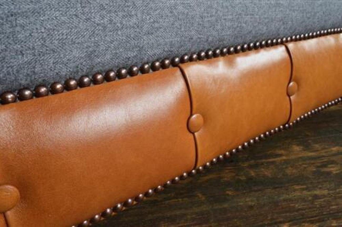 Sitzer in Leder design 3 Made Textil, Braun Sofa Sitz Chesterfield Europe JVmoebel Polster 3-Sitzer