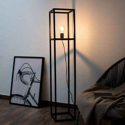 etc-shop Stehlampe, Leuchtmittel nicht inklusive, RETRO Steh Lampe schwarz Ess Zimmer Gestell Beleuchtung Decken Fluter