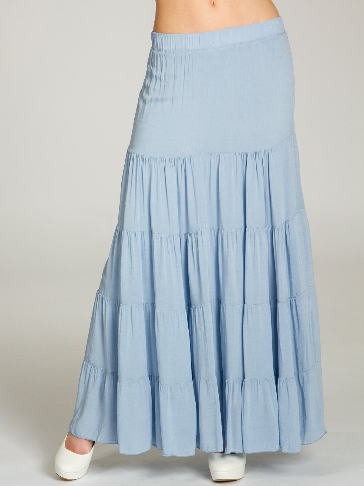 Caspar Faltenrock RO020 langer eleganter Damen Maxi Sommer Rock Maxirock - bodenlang bei ca. 157 cm Körpergröße