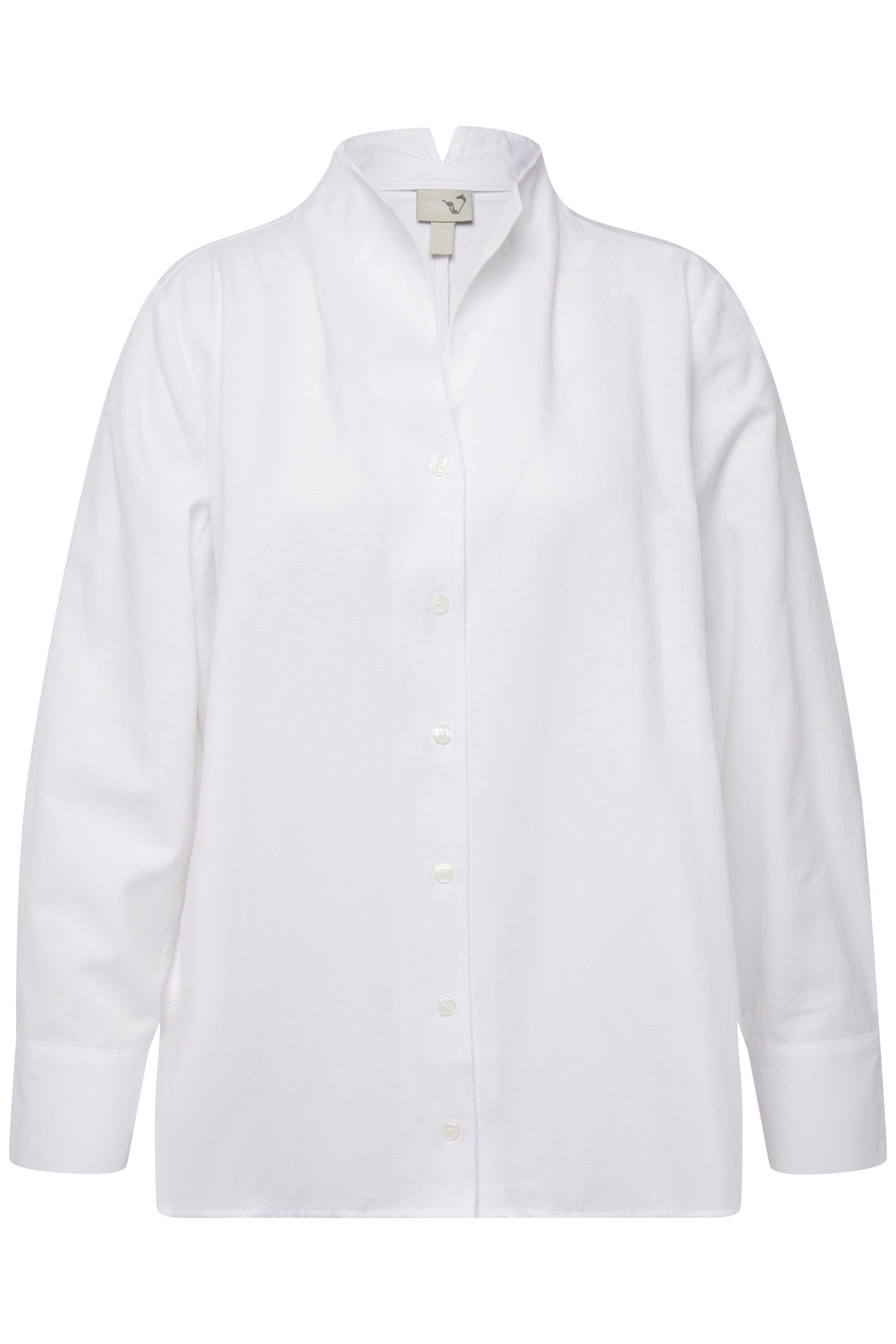 Ulla Popken Longbluse Bluse Oxford-Gewebe Kelchkragen günstig online kaufen