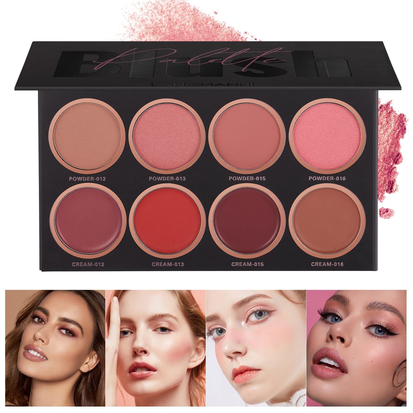 aufhellende Teint-Reparatur, POCHUMIDUU und Make-up 8 Rouge Rouge Matte,Grundierung Gesicht Palette, Farben für Augen