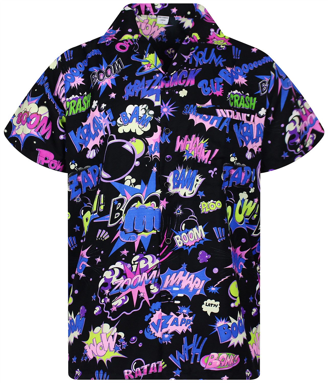 King Kameha Hawaiihemd Boom-Bang Funky Hawaii-Hemd Herren Kurzarm Front-Tas günstig online kaufen