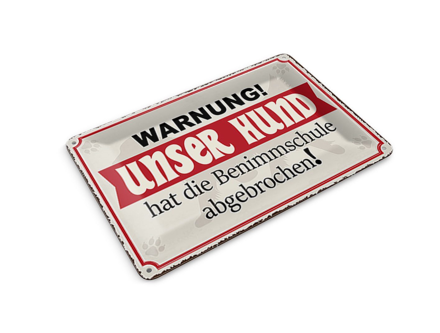 Femer GmbH Postkarte Warnung 14x10 cm unser Hund hat Benimmschule, unfrankiert
