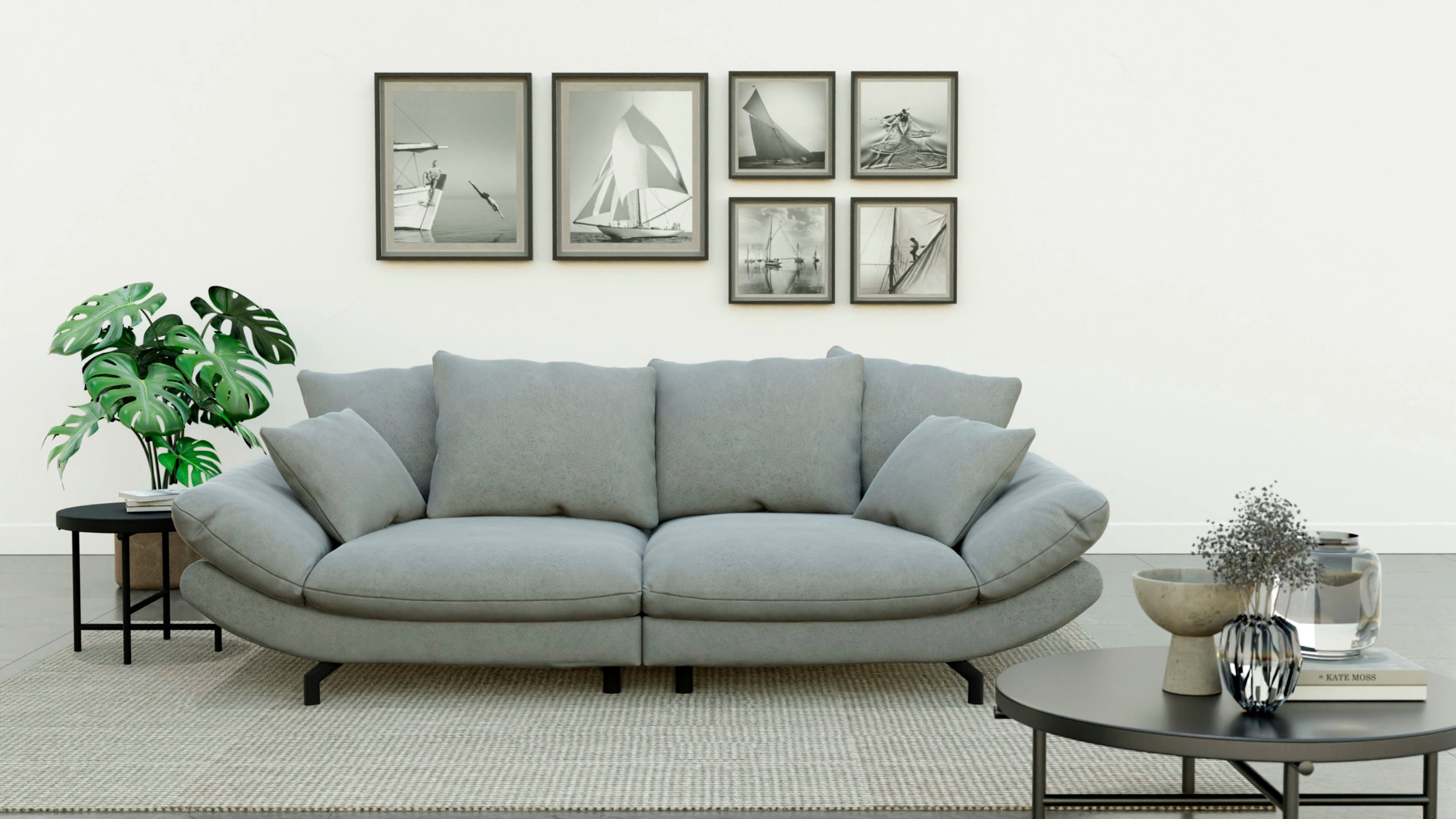 und mit weichem Big-Sofa Gizmo, TRENDMANUFAKTUR Design Sitzkomfort zeitlosem