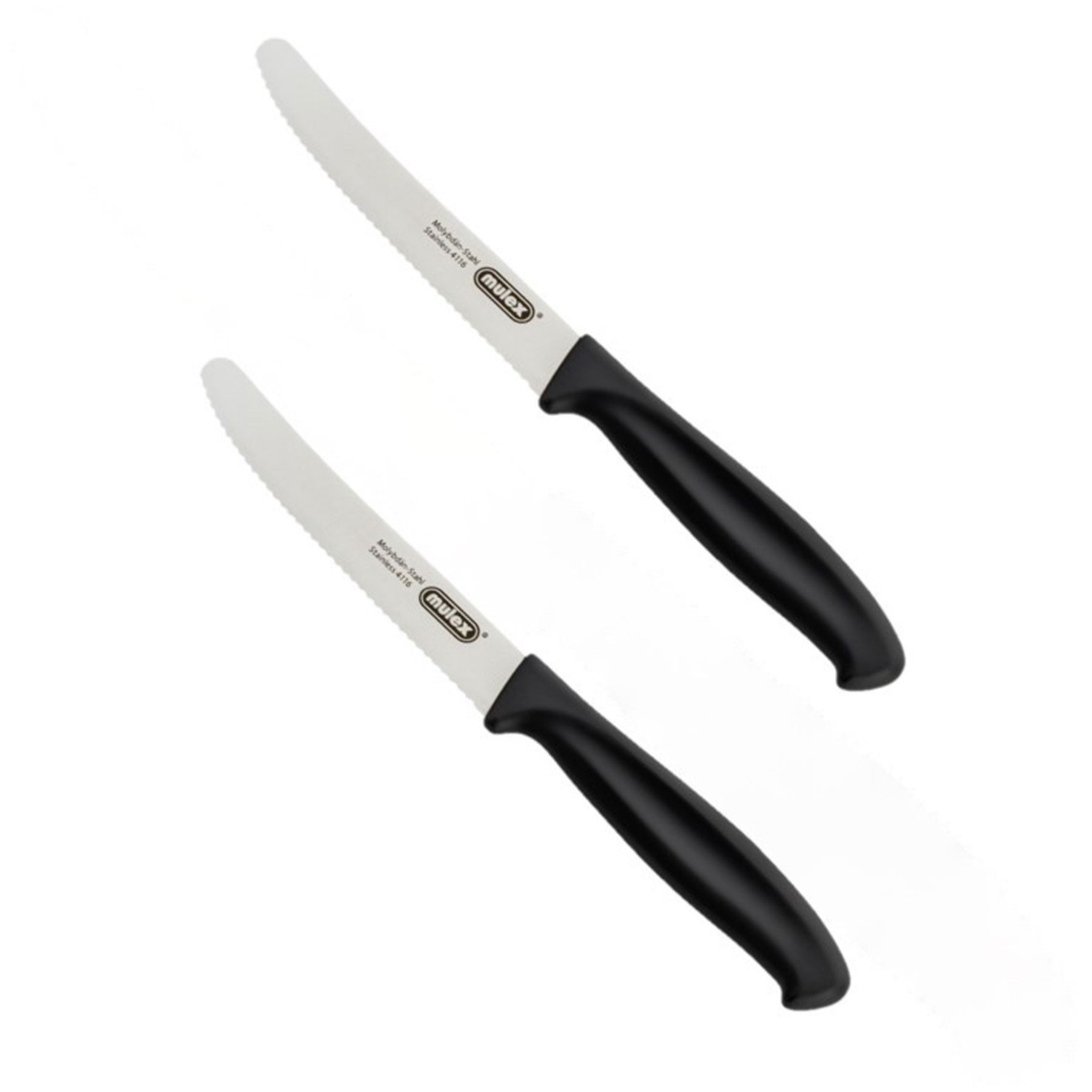 Mulex Bratpfanne TOMALIN 26 cm inklusive 2 Universal Tafelmesser schwarz, Aluguß (Premium Qualität, 3-tlg., Tomalinbeschichtung), inkl. Tafelmesser