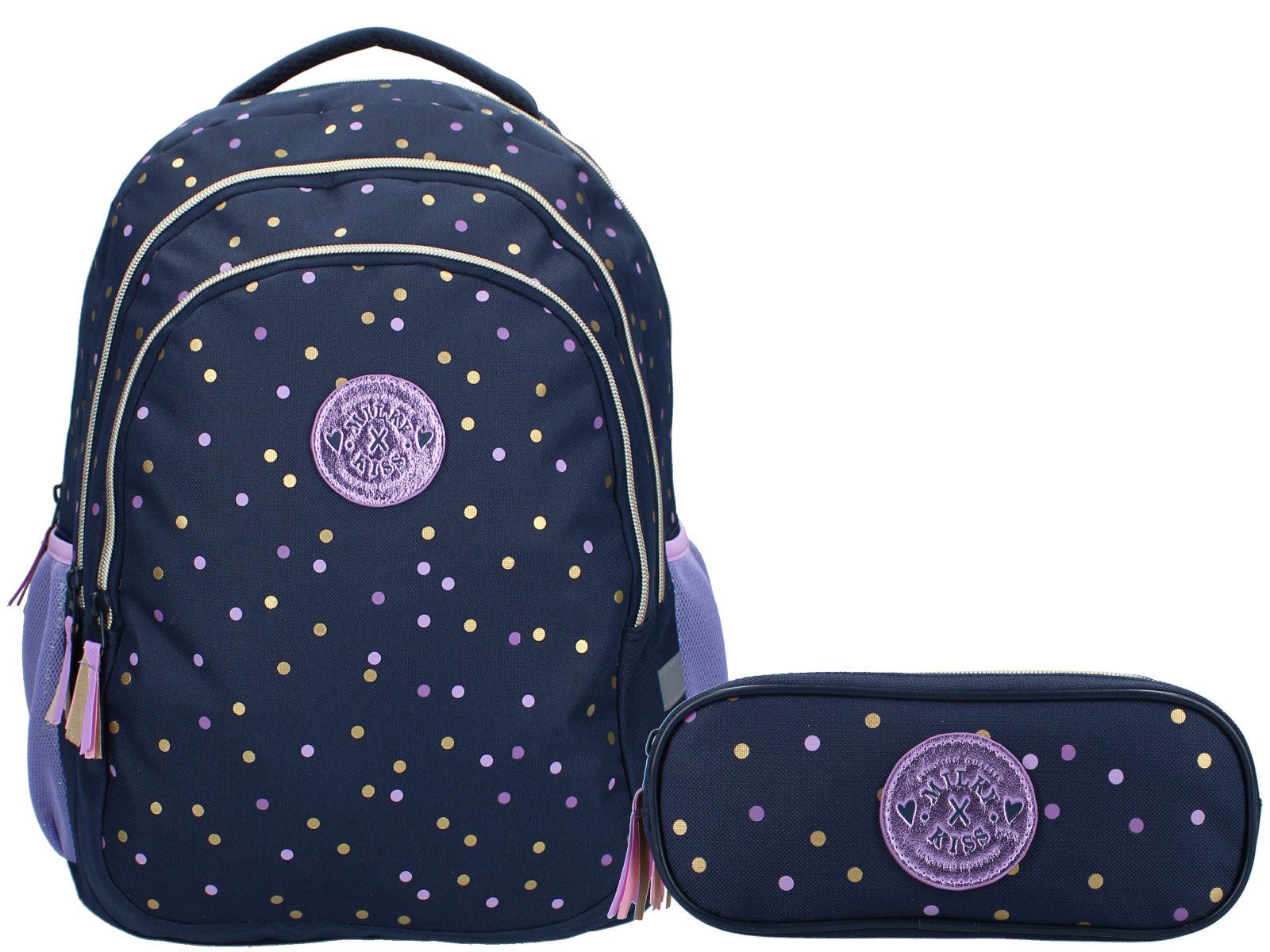 Vadobag Schulrucksack & Federmäppchen Milky Kiss 34 Liter (1-tlg), Laptopfach