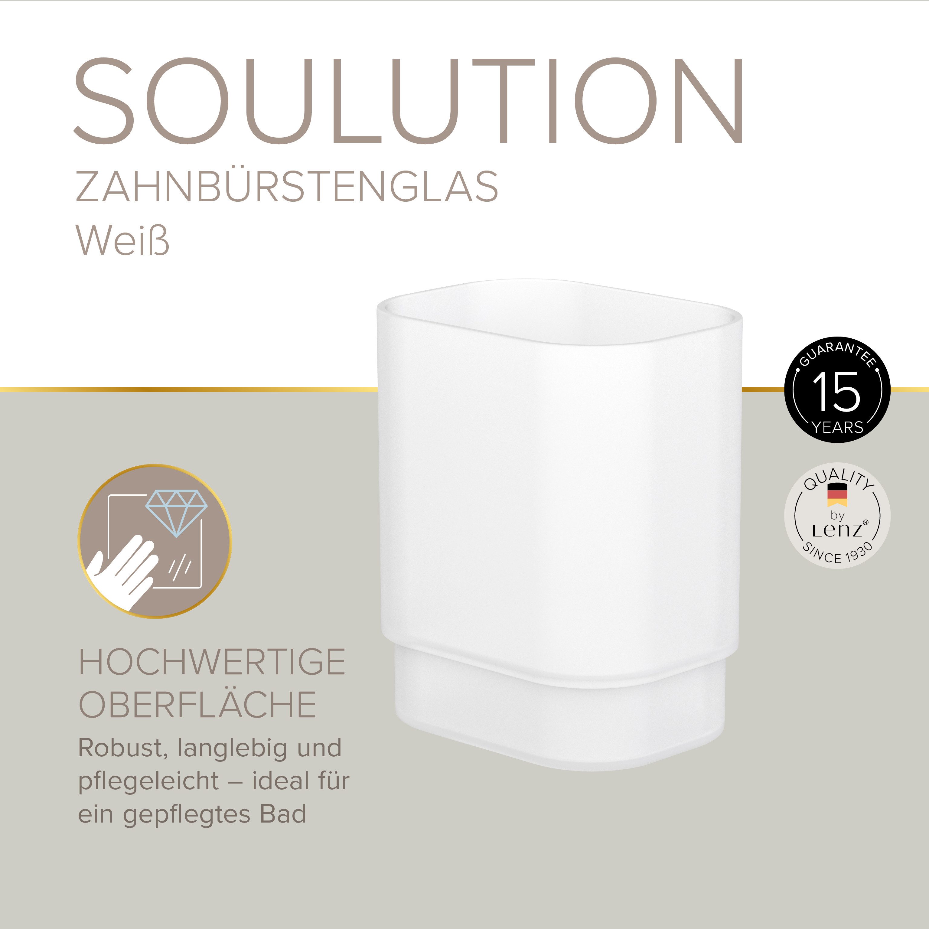 Lenz Zahnputzbecher SOULUTION, freistehende Zahnputzbecher, Milchglas