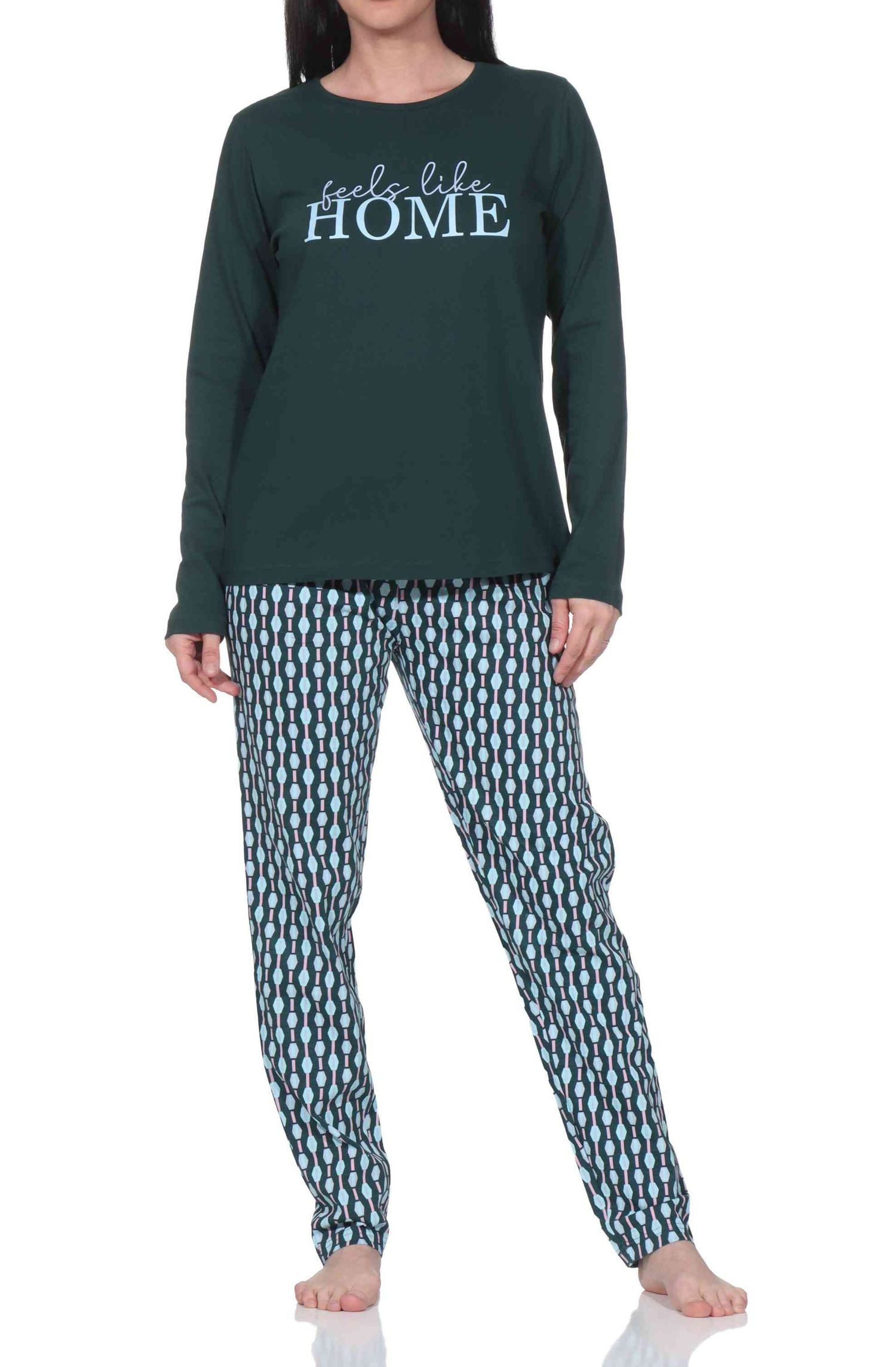 Normann Pyjama Normann Damen langarm Schlafanzug in eleganter Optik