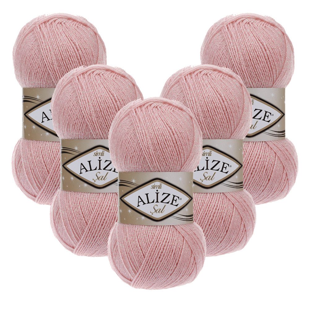 Alize 5 x ALIZE Sal Sim Häkelwolle, 460 m, Glitzerwolle,Häkeln,Stricken,Metallic