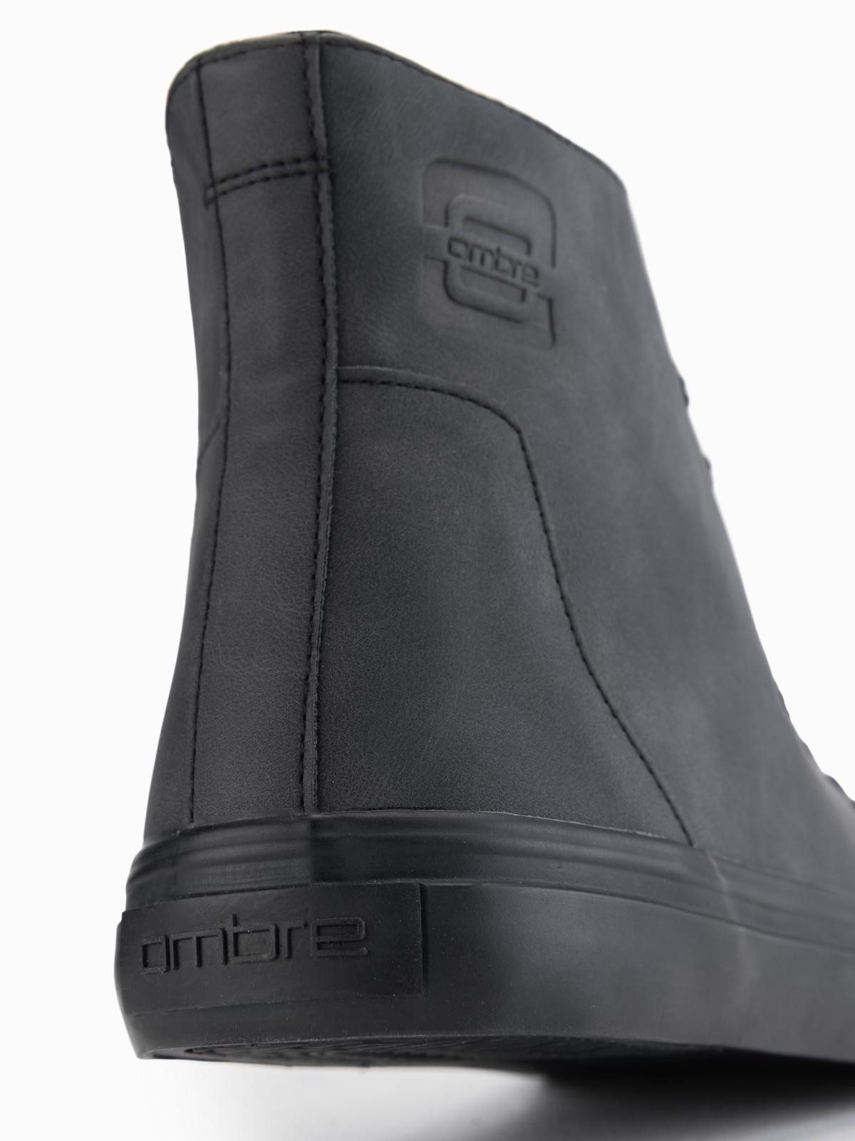 OMBRE Hohe Herren-Sneaker mit matter Struktur und geprägtem Logo Sneaker