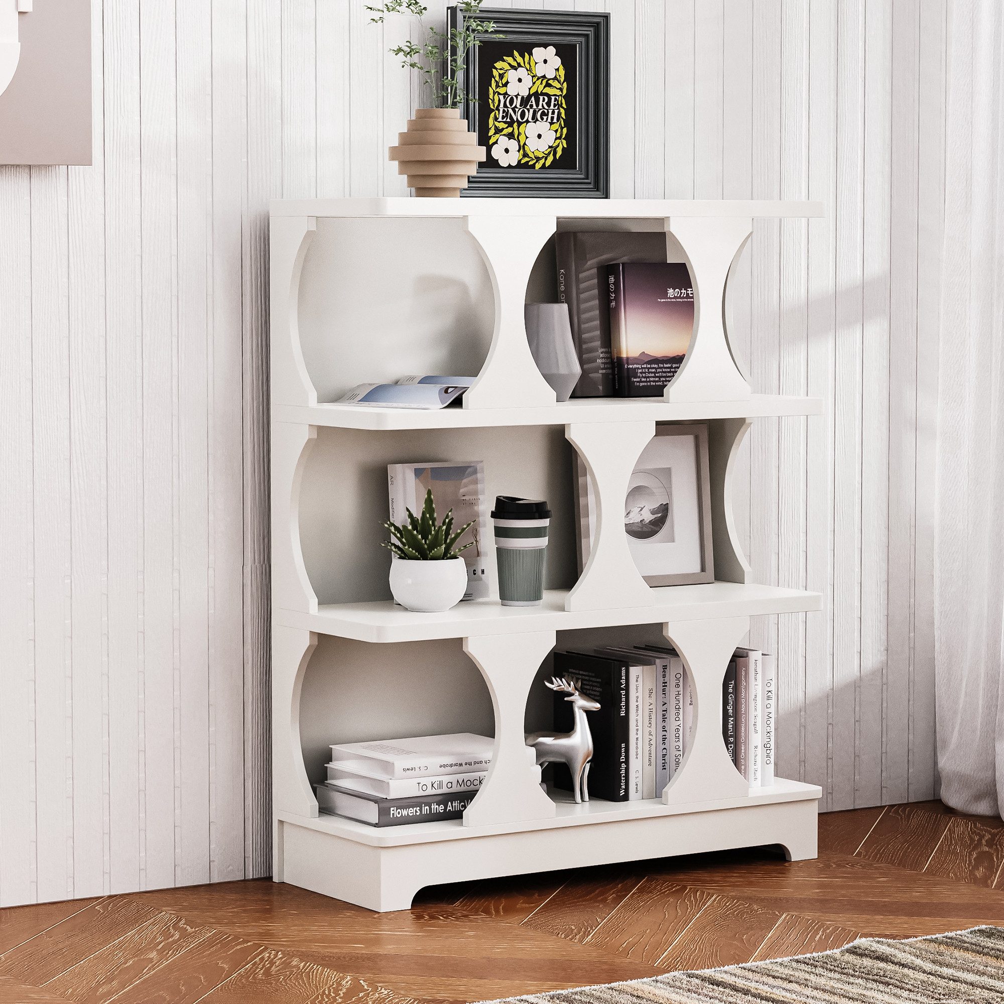 HAUSS SPOLE Bücherregal 80×30×100cm Bücherschrank Standregal mit Hohl-Desig günstig online kaufen