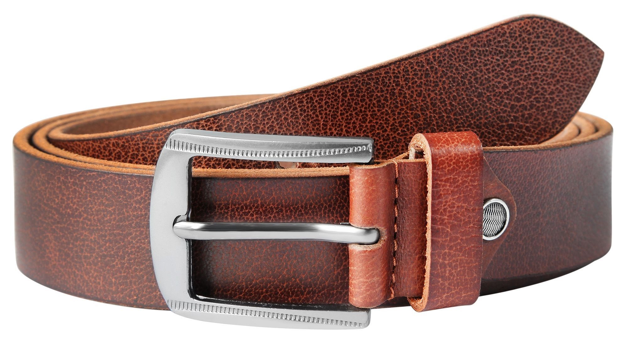 LEONARDO VERRELLI Ledergürtel 3100150 hochwertiges Echt Leder, braun, 130 cm (Einzeln)