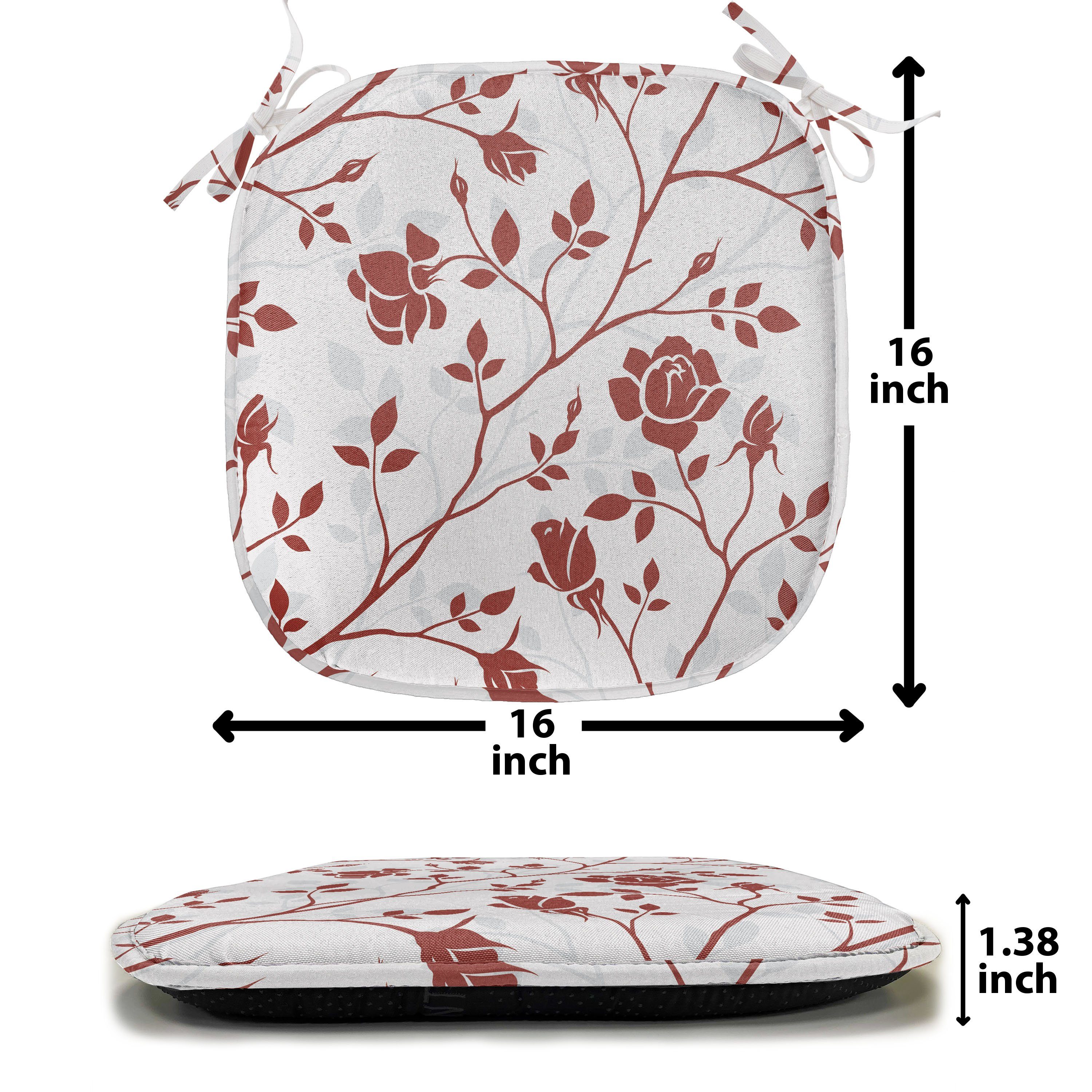 Leaves Monochrome Dekoratives Stuhlkissen wasserfestes Rose Riemen für Abakuhaus mit Blumen Kissen Küchensitze,
