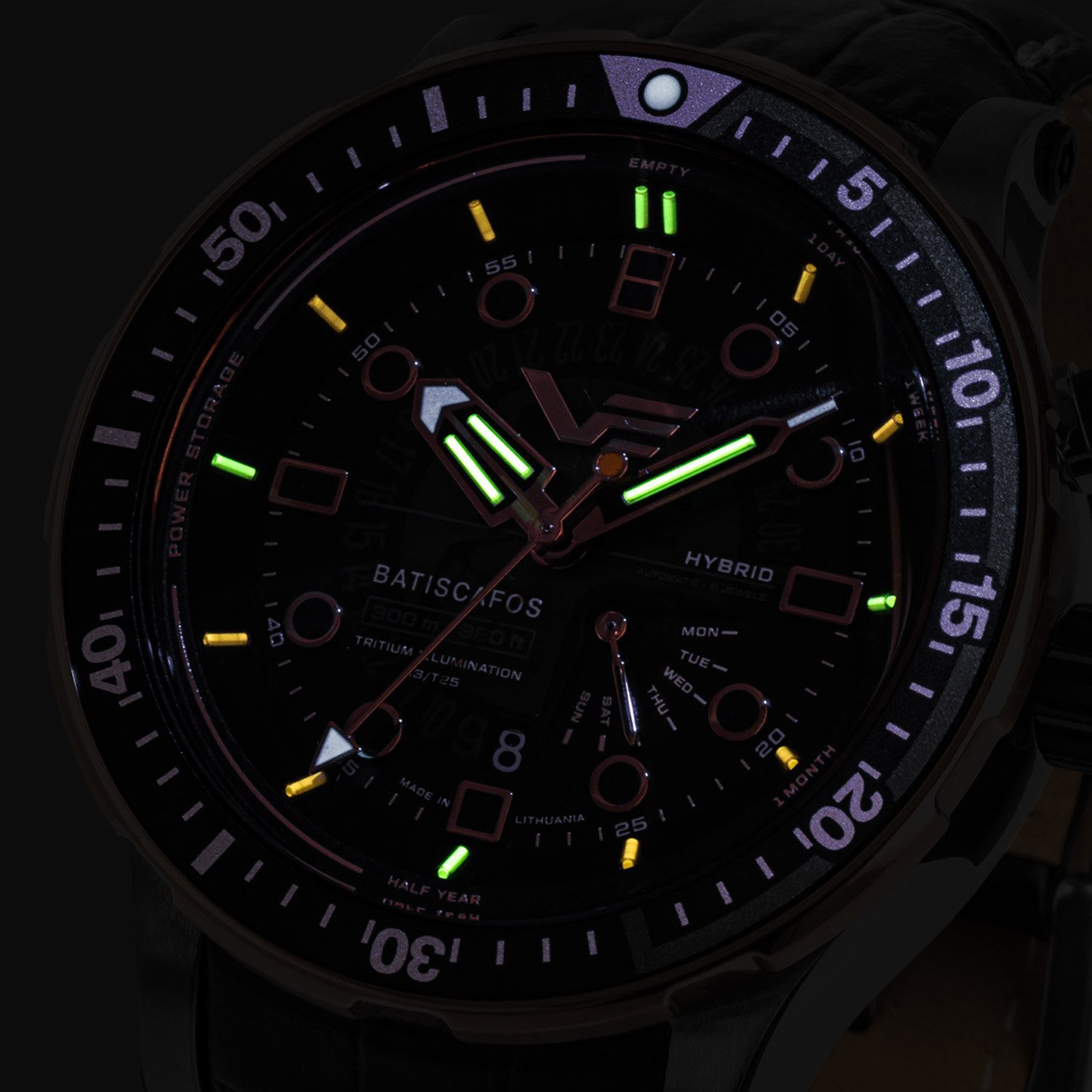 Vostok Europe Automatikuhr Hybrid Batiscafos Stahl/Schwarz