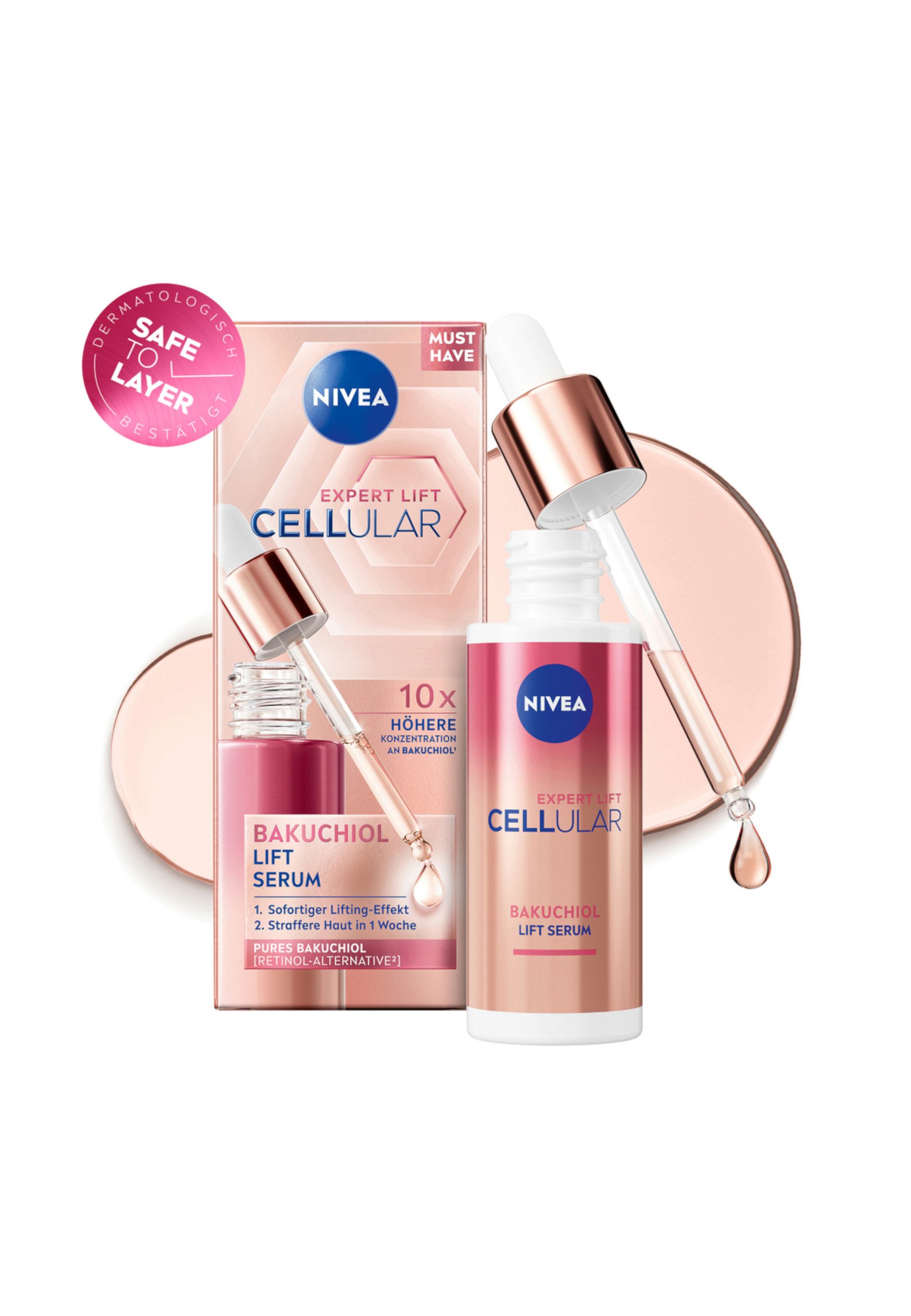 Nivea Gesichtsserum CELLULAR Expert Hyaluron Serum 30ml + Lift 3-Zonen Serum 30ml Set Set, 2-tlg.