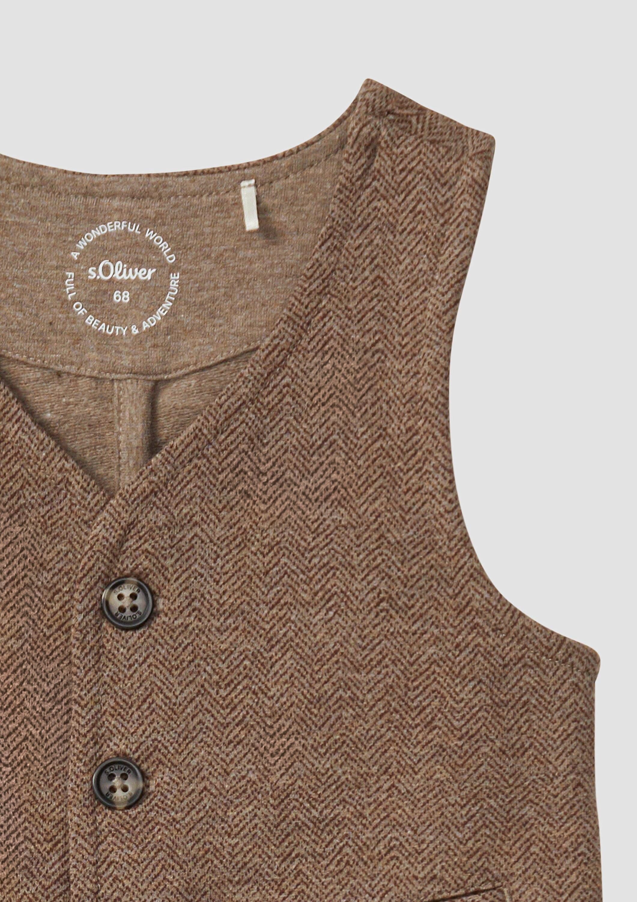 s.Oliver Funktionsweste Indoor-Weste Festive Weste mit Herringbone-Muster