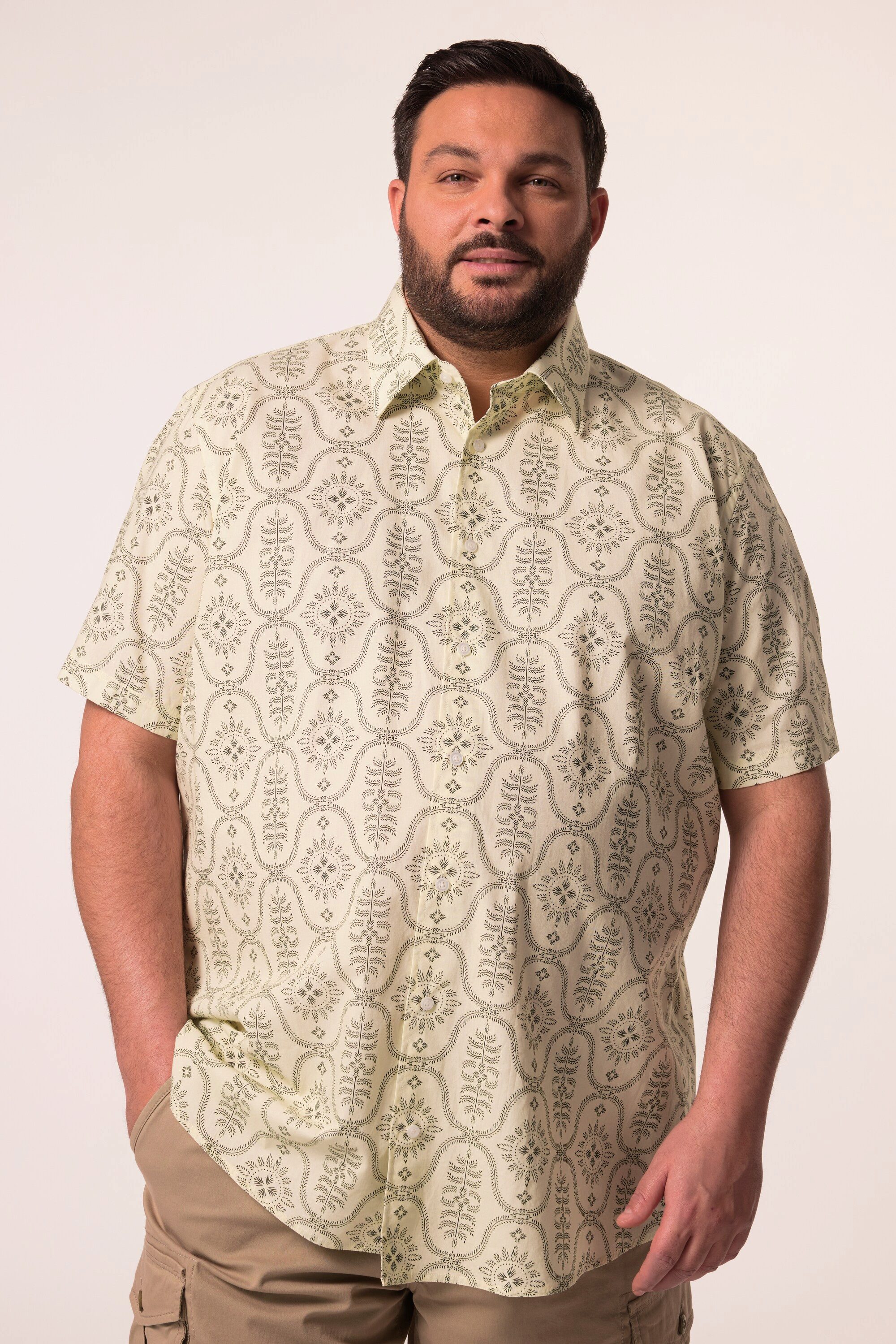 Kurzarmhemd Men+ Hemd Halbarm Kentkragen Print Comfort Fit