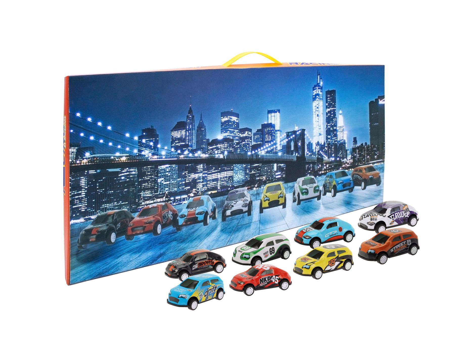 Spetebo Spielzeug-Auto Miniatur Fahrzeuge Auto Set - 24 Teile, (Packung, 1 tlg), Kinder Spielzeug Ralley Wagen zum Aufziehen