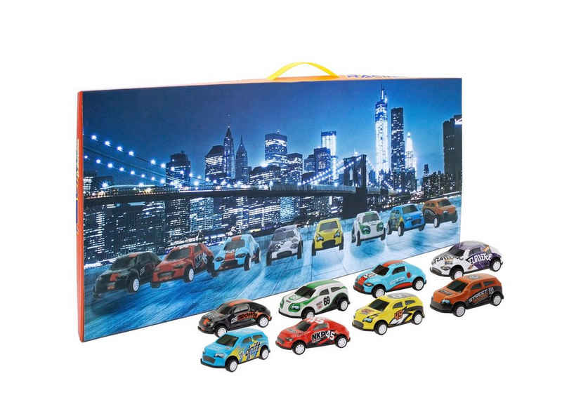 Spetebo Spielzeug-Auto Miniatur Fahrzeuge Auto Set - 24 Teile, (Packung, 1 tlg), Kinder Spielzeug Ralley Wagen zum Aufziehen