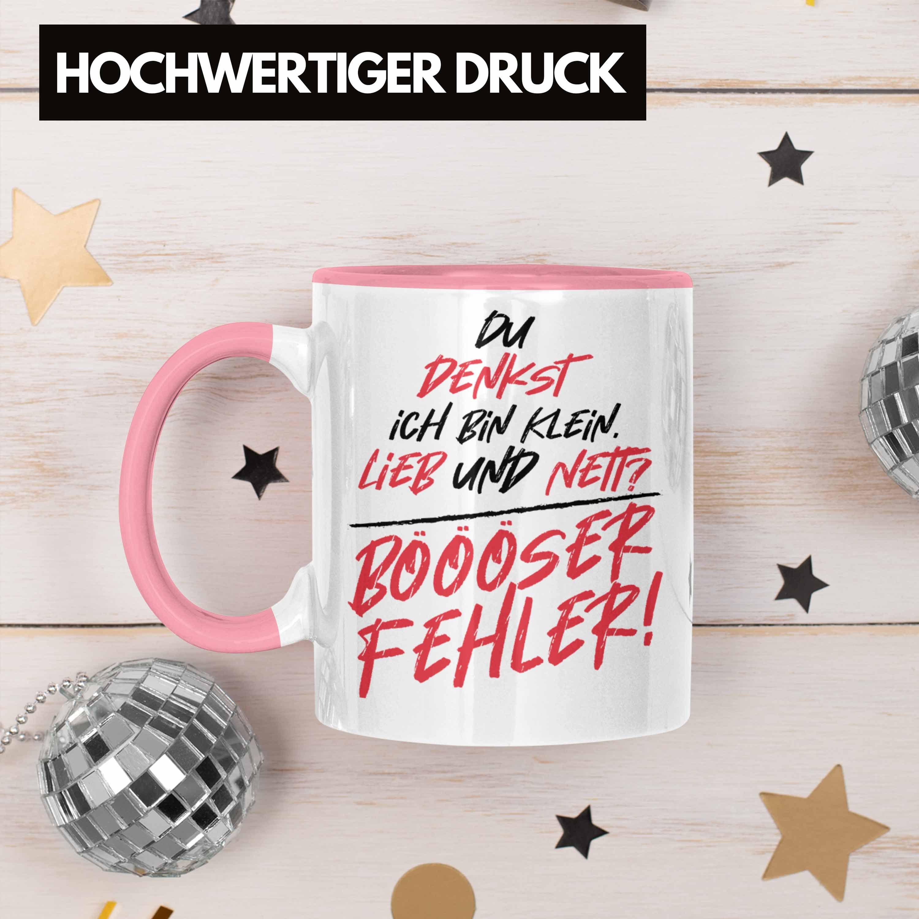 Trendation Tasse Trendation - Ich Frauen Klein Spruch Du Fehler Lustiger Geschenk Tasse Sarkasmus Humor Denkst Rosa Bin Böser Und Nett