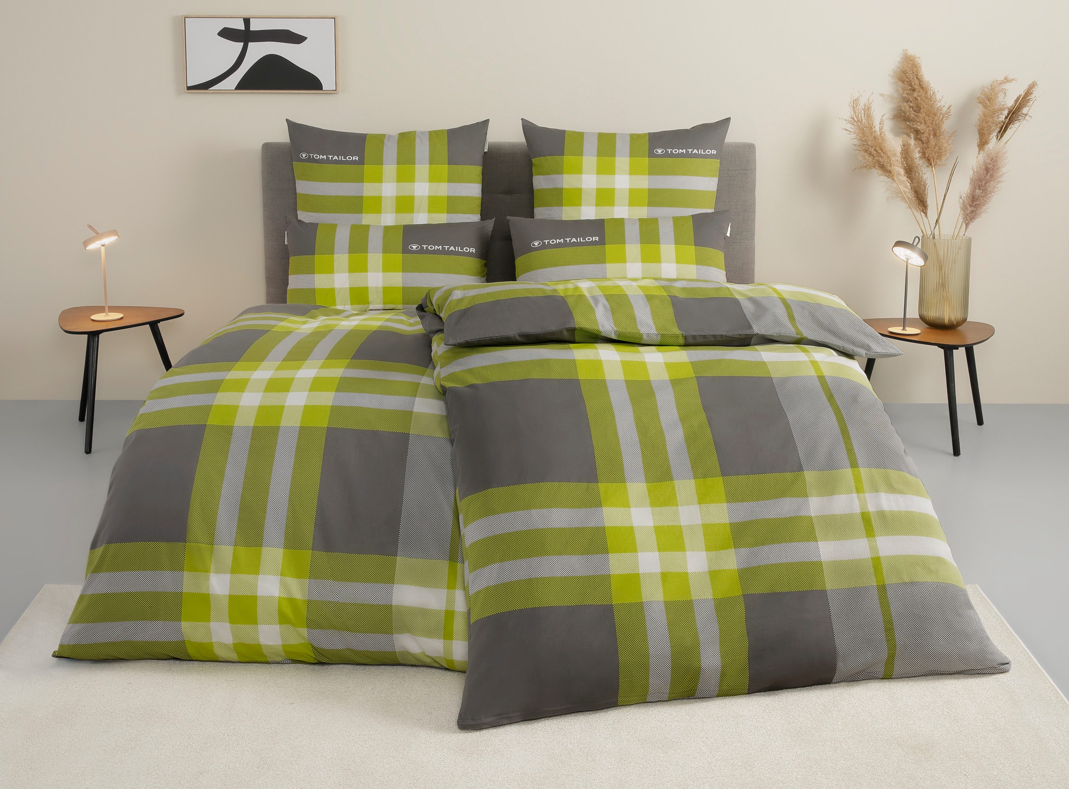 TOM TAILOR HOME Bettwäsche Nick in Gr. 135x200 oder 155x220 cm, Renforcé, 3 teilig, mit Gratiszugabe Gästehandtuch
