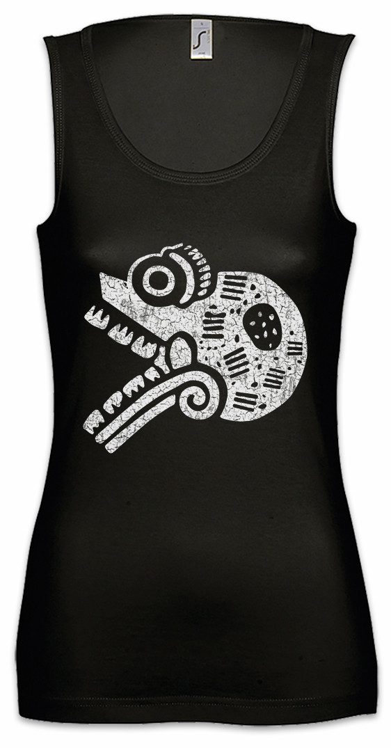 Tanktop Aztec Skull Ärmelloses Damen T-Shirt Aztecs Empire Tattoo American