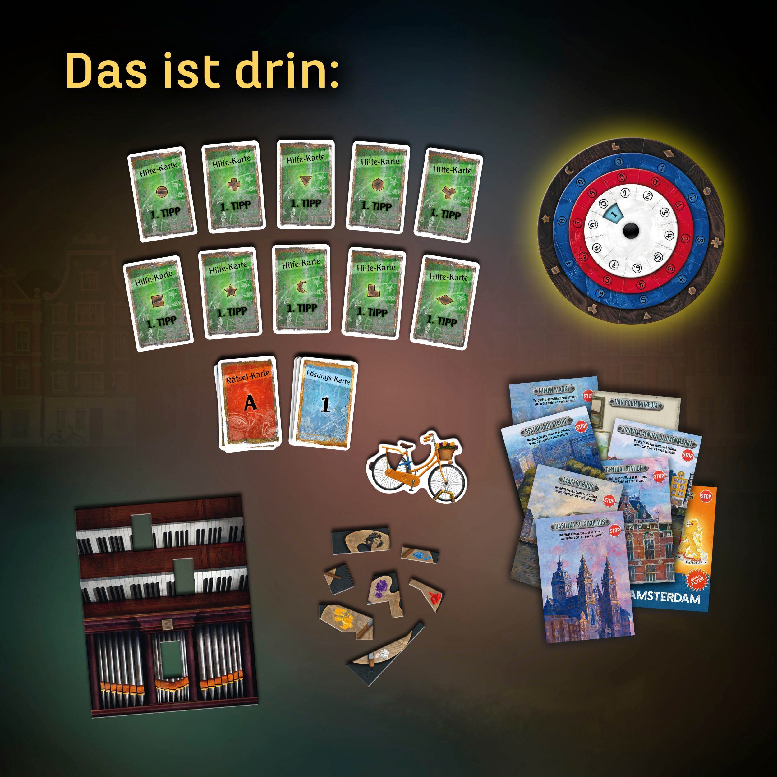 Kosmos Spiel EXIT, Das Spiel: Die Jagd durch Amsterdam (F), Rätselspiel, Made in Germany