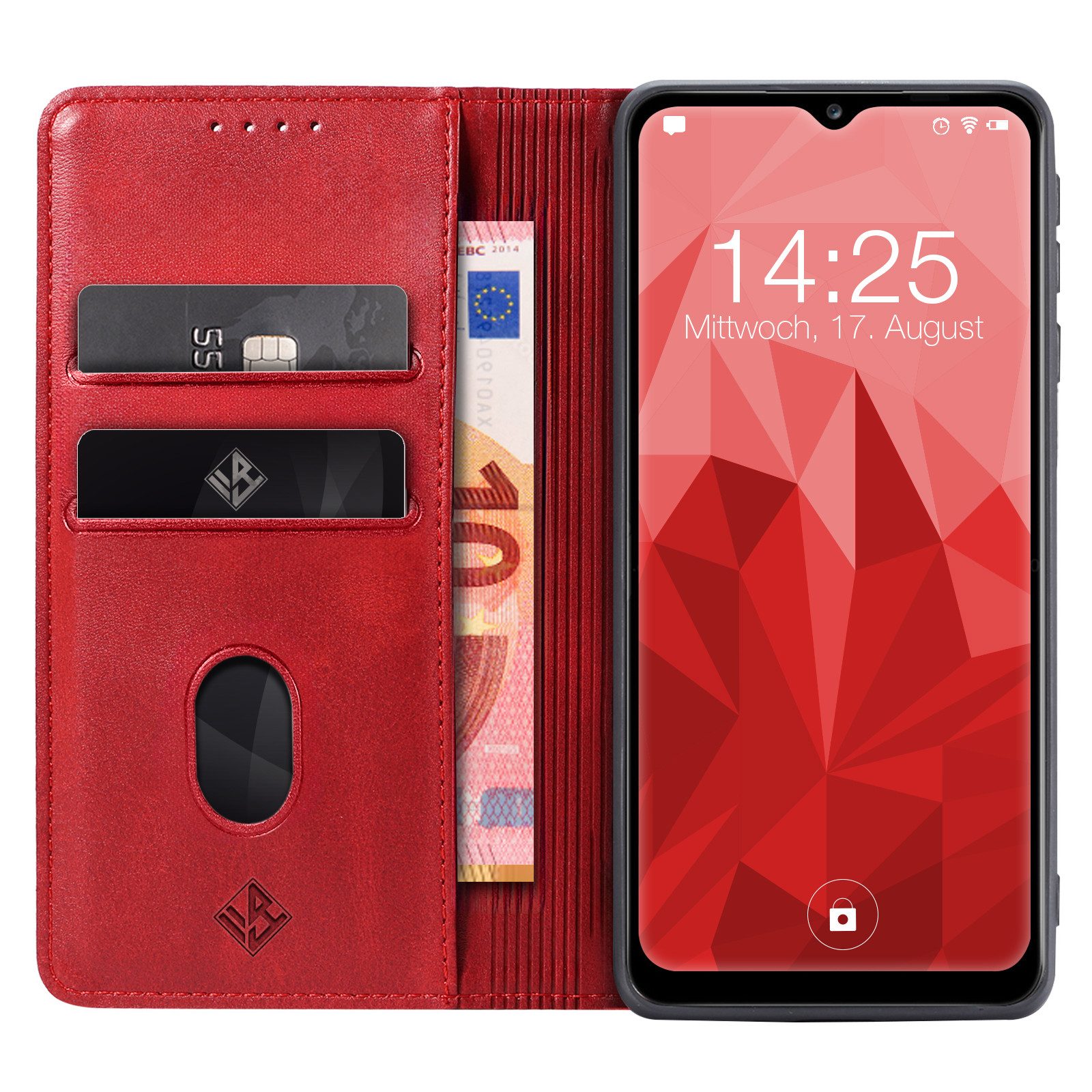 Tec-Expert Handyhülle Tasche Hülle für Samsung Galaxy A20e 5.8 Zoll, 5.8", Cover Klapphülle Case mit Kartenfach Fliphülle aufstellbar