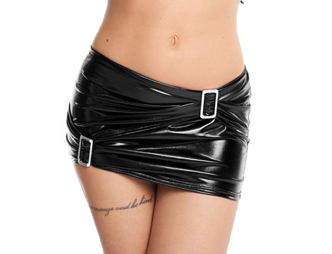 7Heaven Minirock Schwarzer Wetlook Minirockglänzend dehnbar Damen Rock mit günstig online kaufen